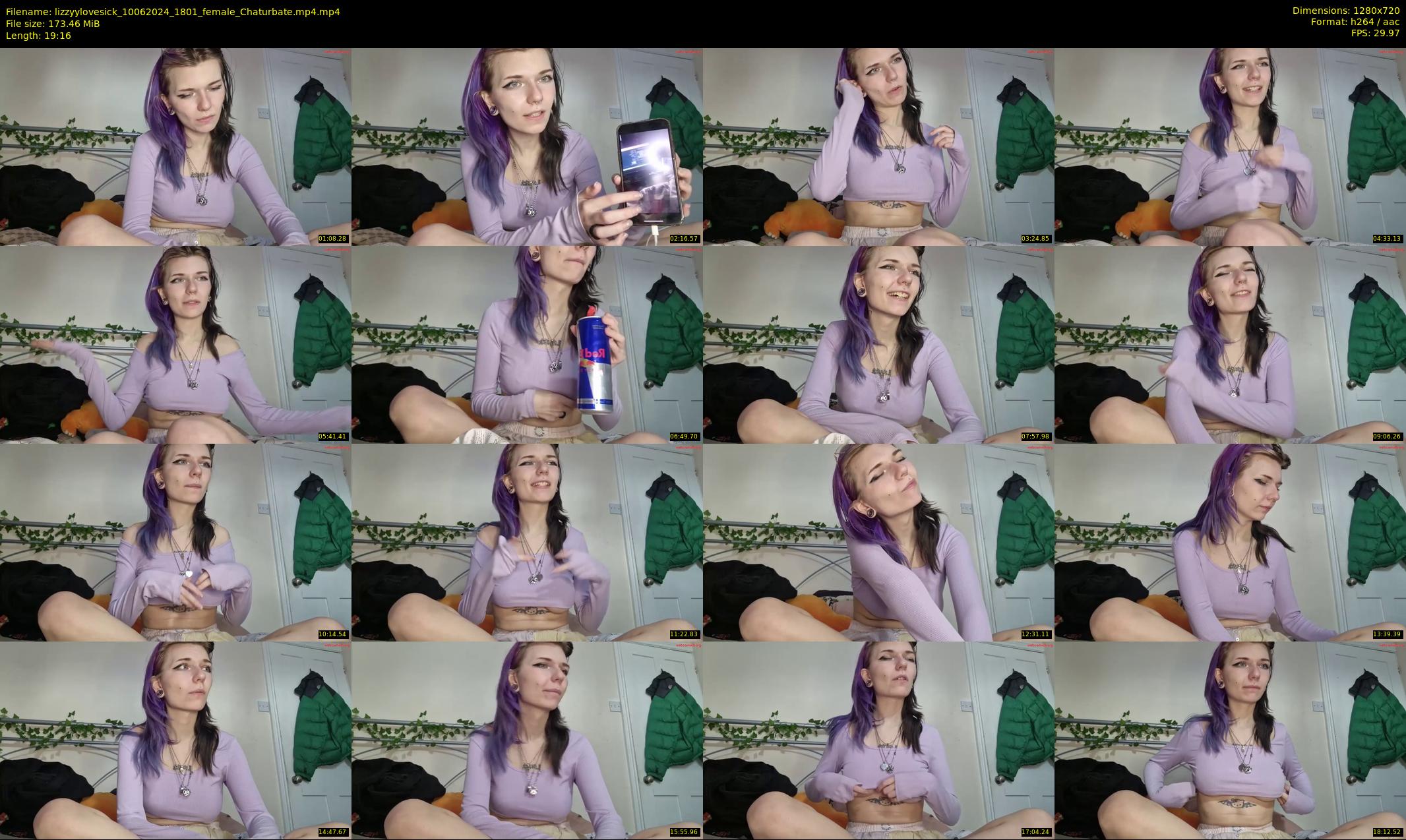 lizzyylovesick — 20 minute Chaturbate female cam show recording, 720p, Jun 10, 2024
