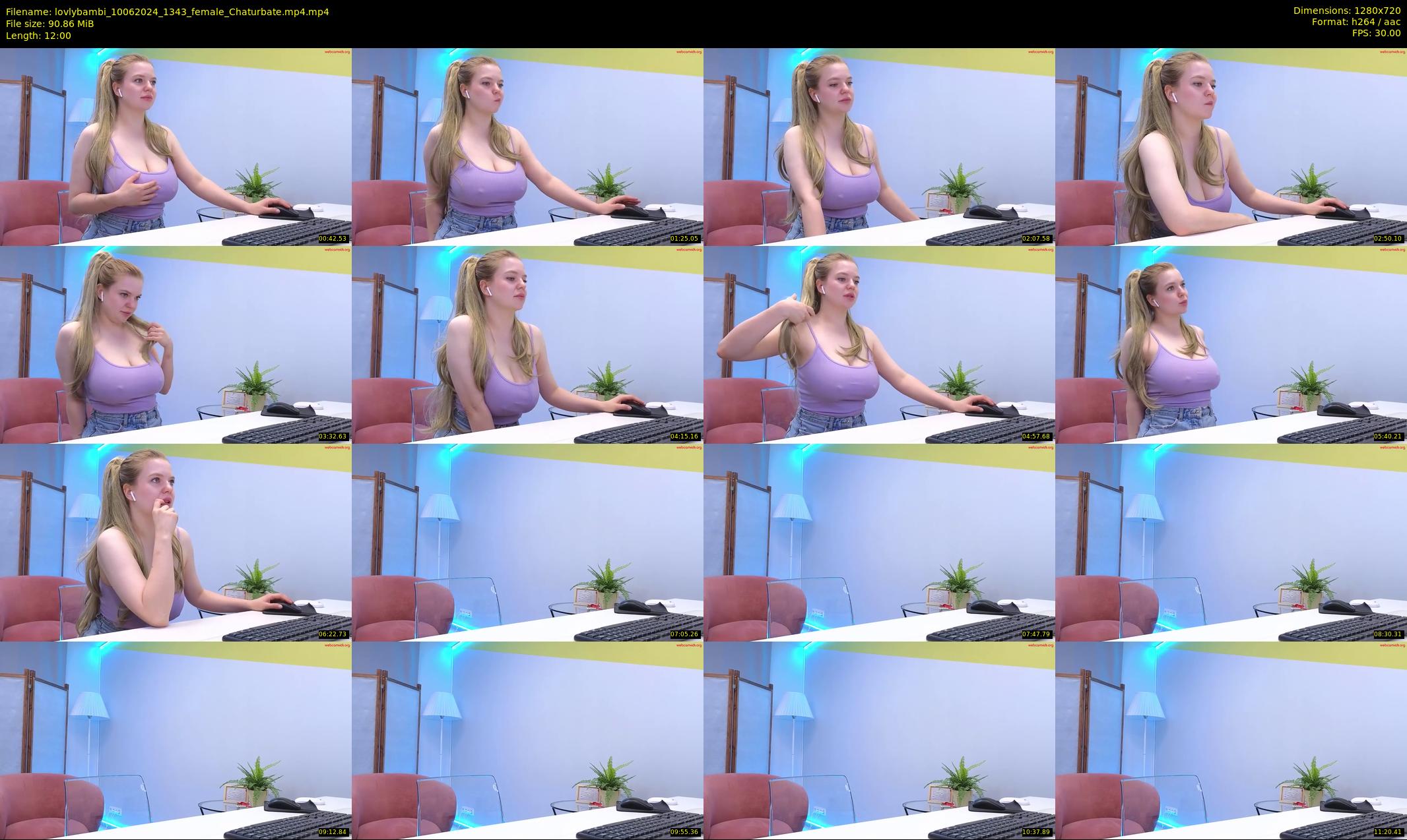 lovlybambi — 12 minute Chaturbate female cam show recording, 720p, Jun 10, 2024