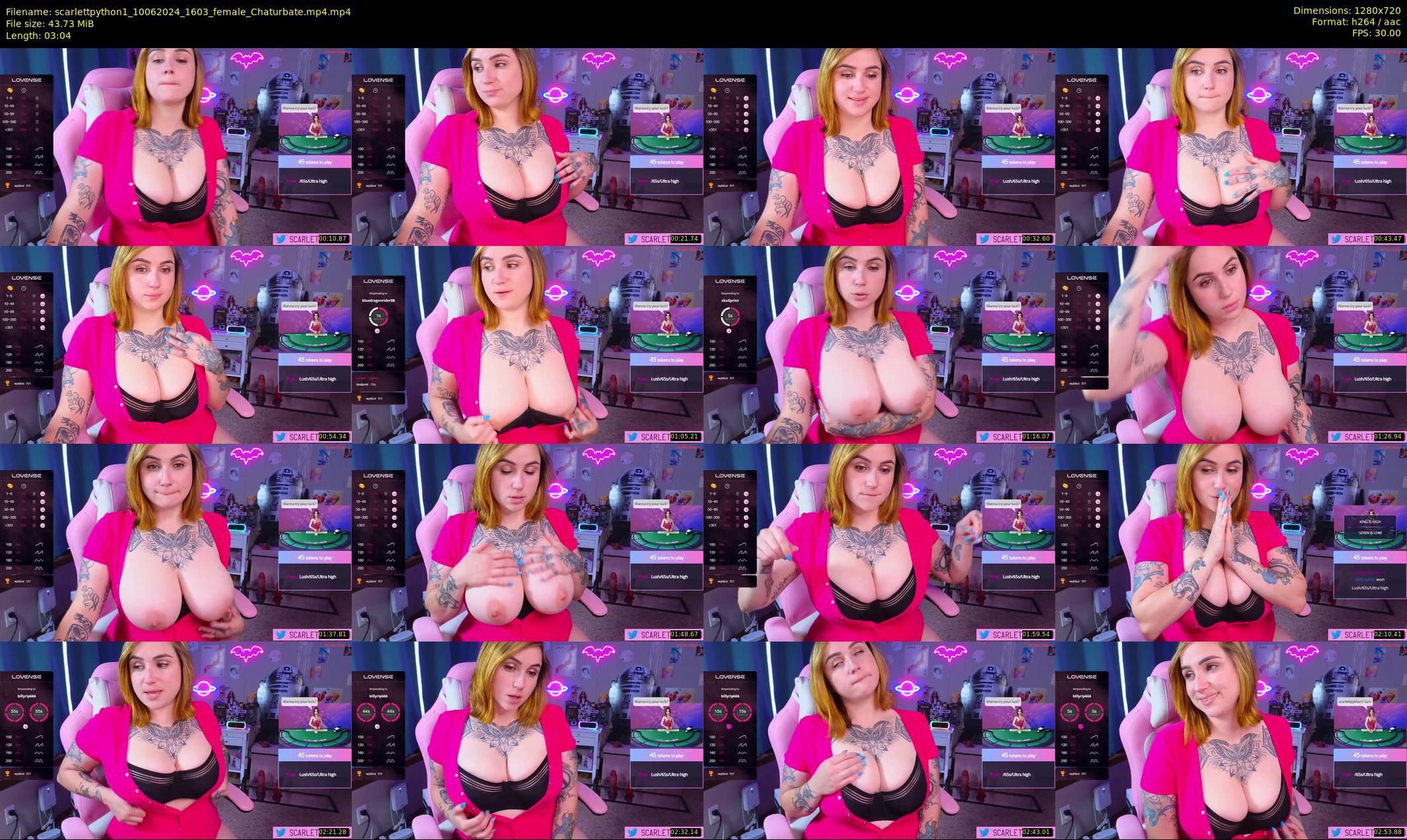scarlettpython1 — 4 minute Chaturbate female cam show recording, 720p, Jun 10, 2024