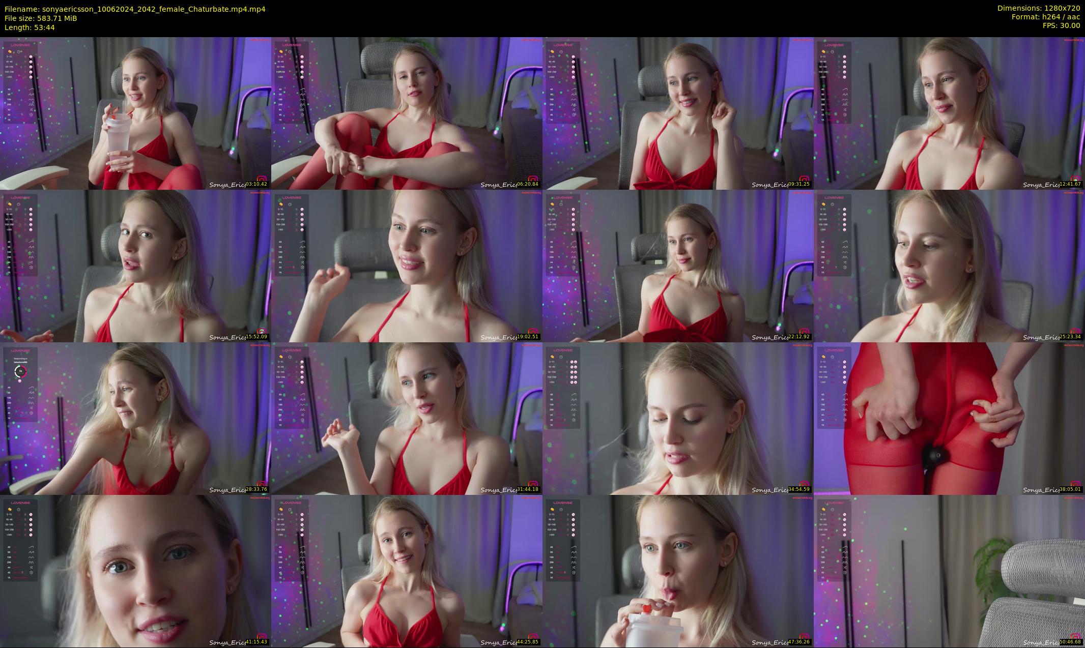 sonyaericsson — 54 minute Chaturbate female cam show recording, 720p, Jun 10, 2024