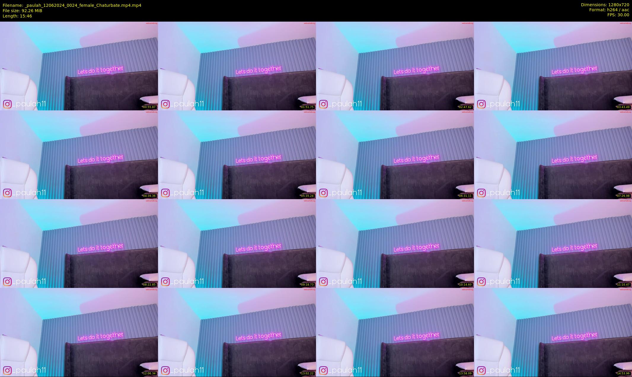 _paulah — 16 minute Chaturbate female cam show recording, 720p, Jun 12, 2024