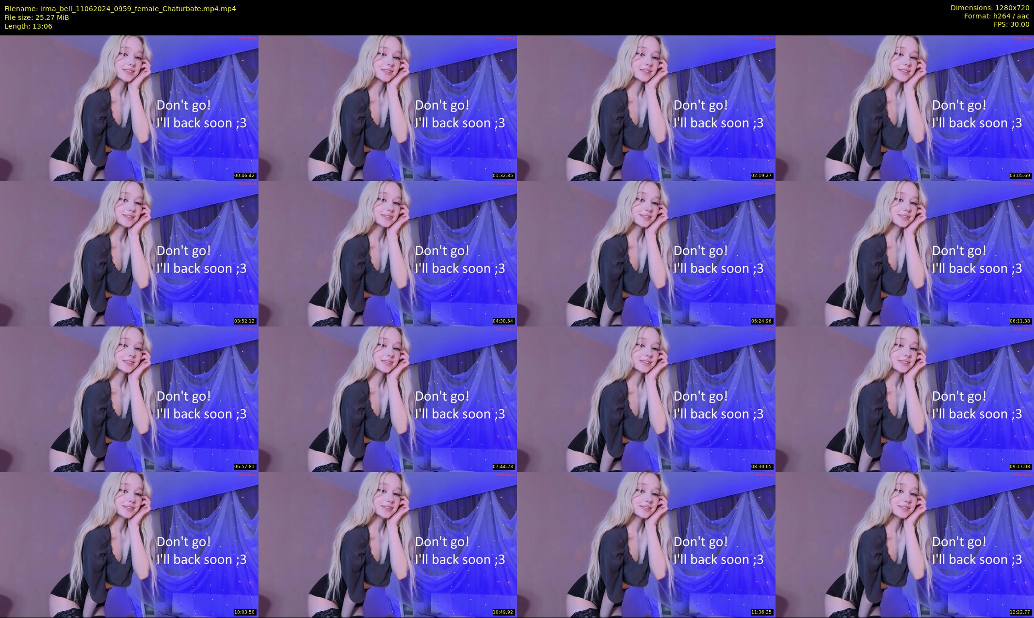 irma_bell — 14 minute Chaturbate female cam show recording, 720p, Jun 11, 2024