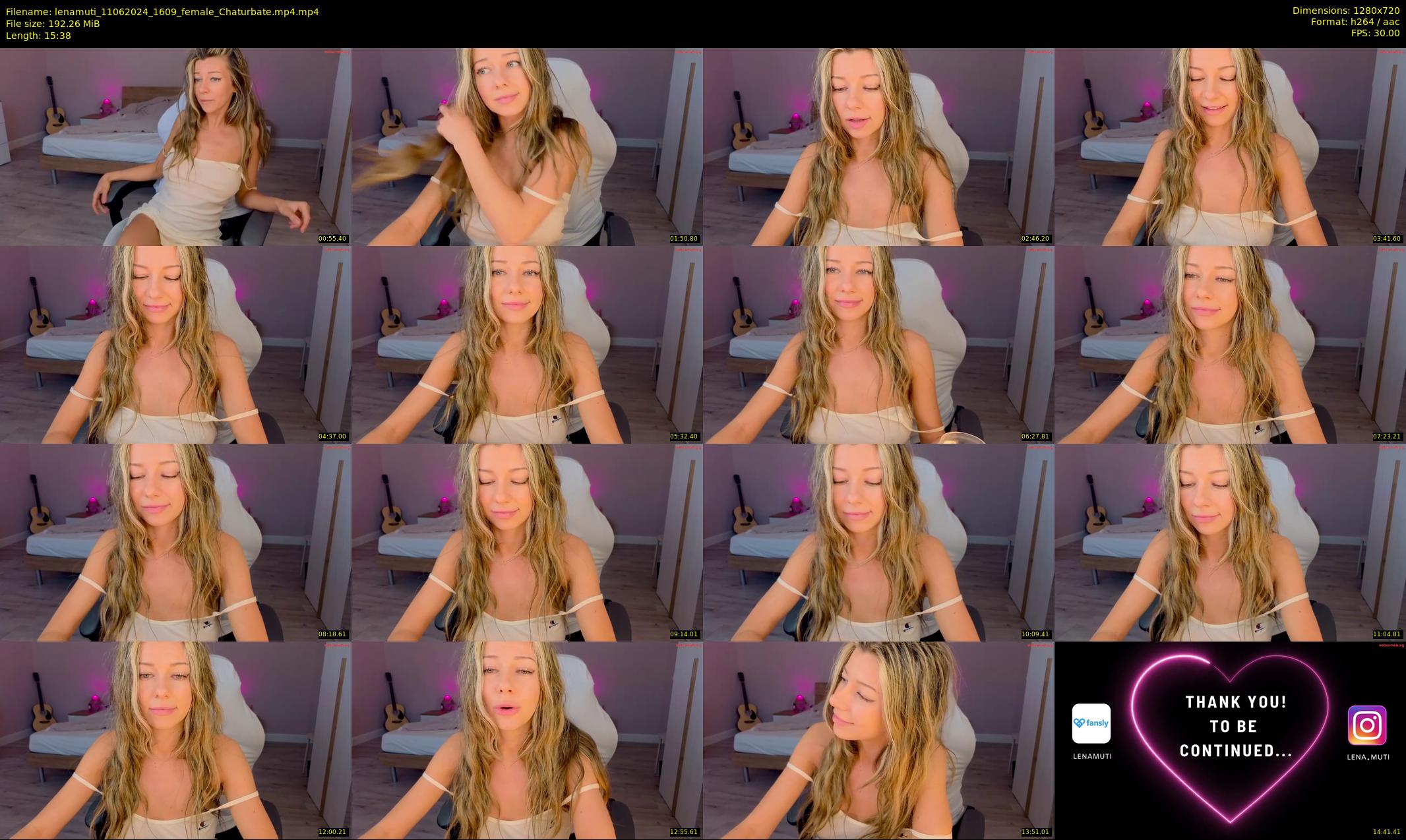 lenamuti — 16 minute Chaturbate female cam show recording, 720p, Jun 11, 2024