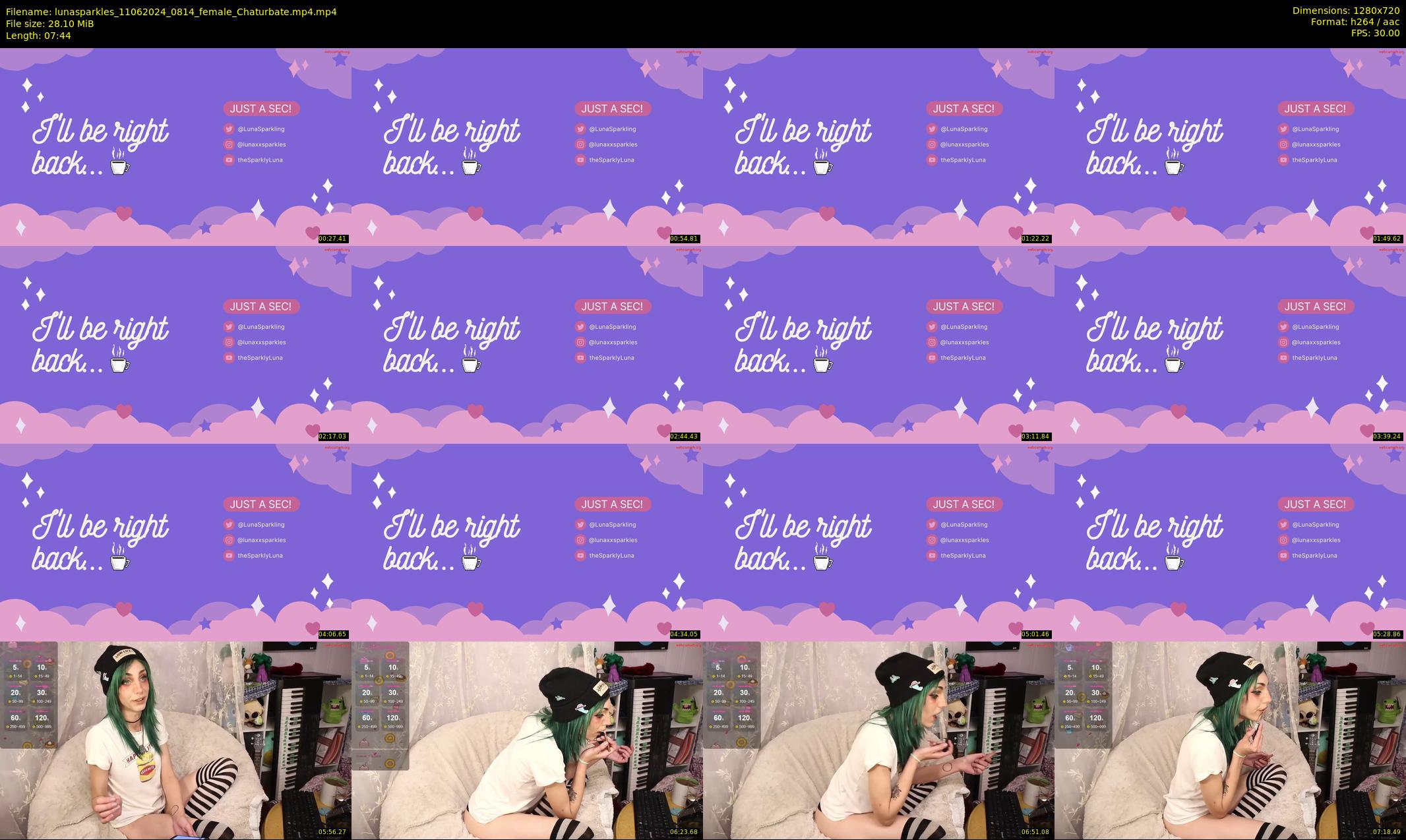 lunasparkles — 8 minute Chaturbate female cam show recording, 720p, Jun 11, 2024