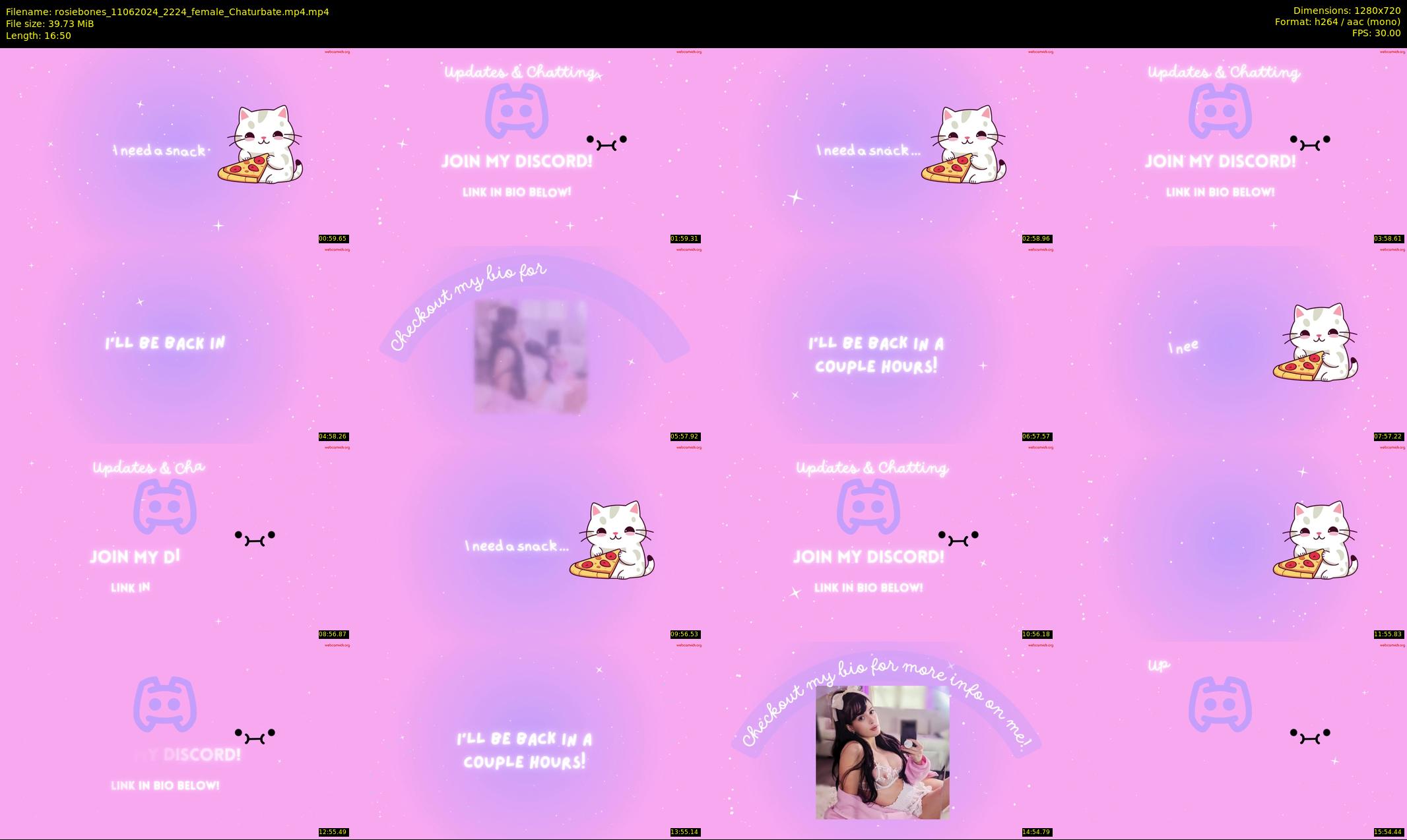 rosiebones — 17 minute Chaturbate female cam show recording, 720p, Jun 11, 2024