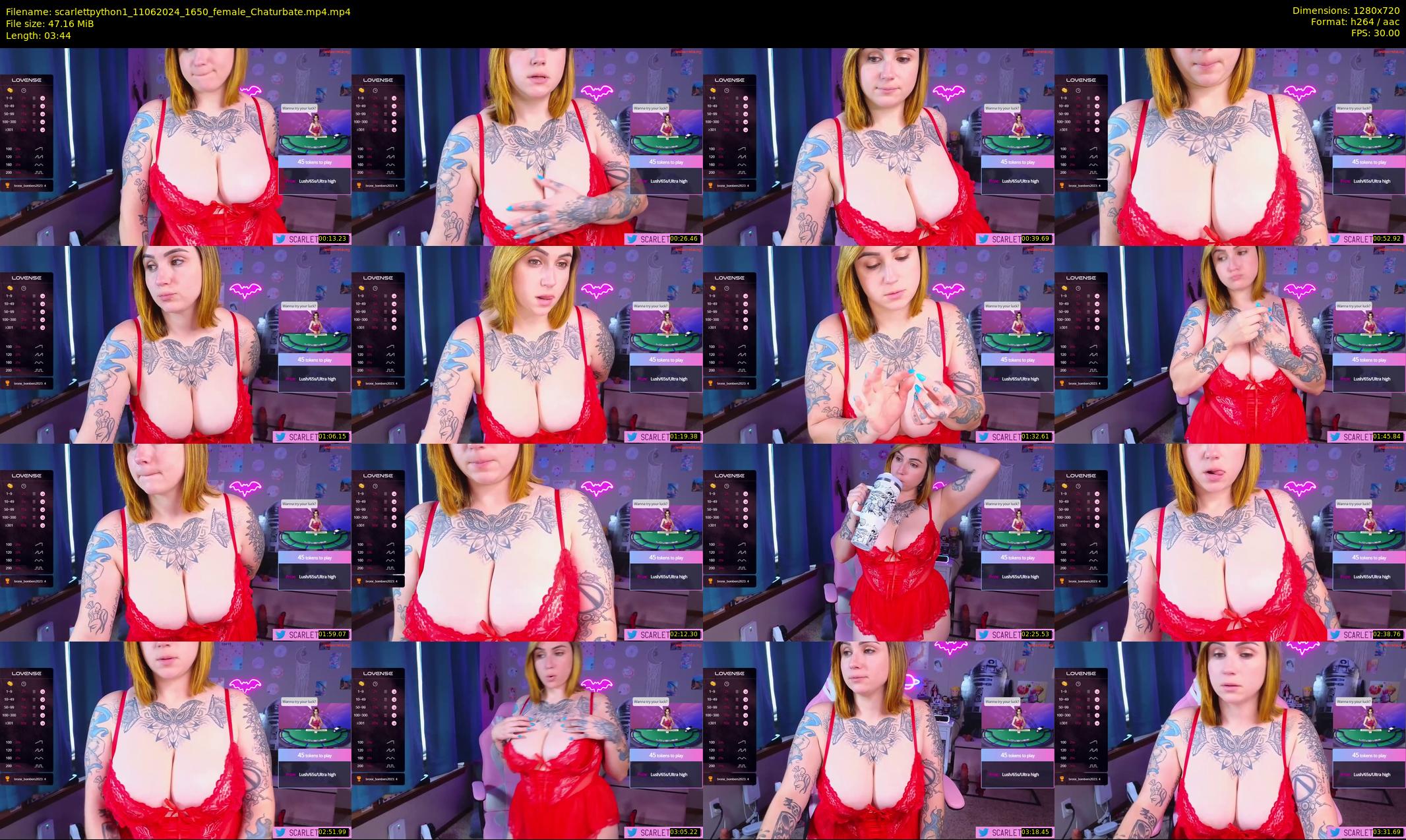 scarlettpython1 — 4 minute Chaturbate female cam show recording, 720p, Jun 11, 2024