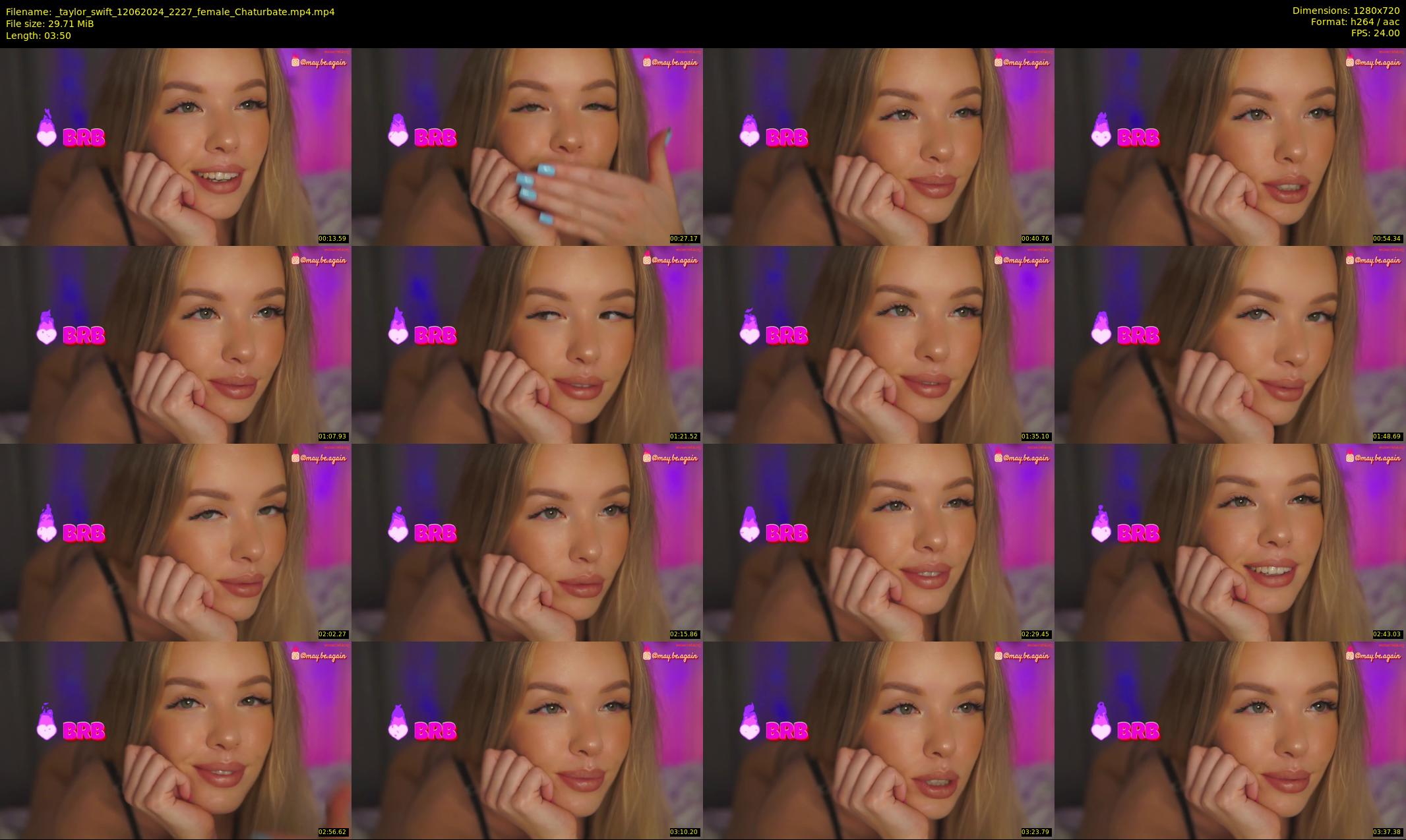 _taylor_swift — 4 minute Chaturbate female cam show recording, 720p, Jun 12, 2024