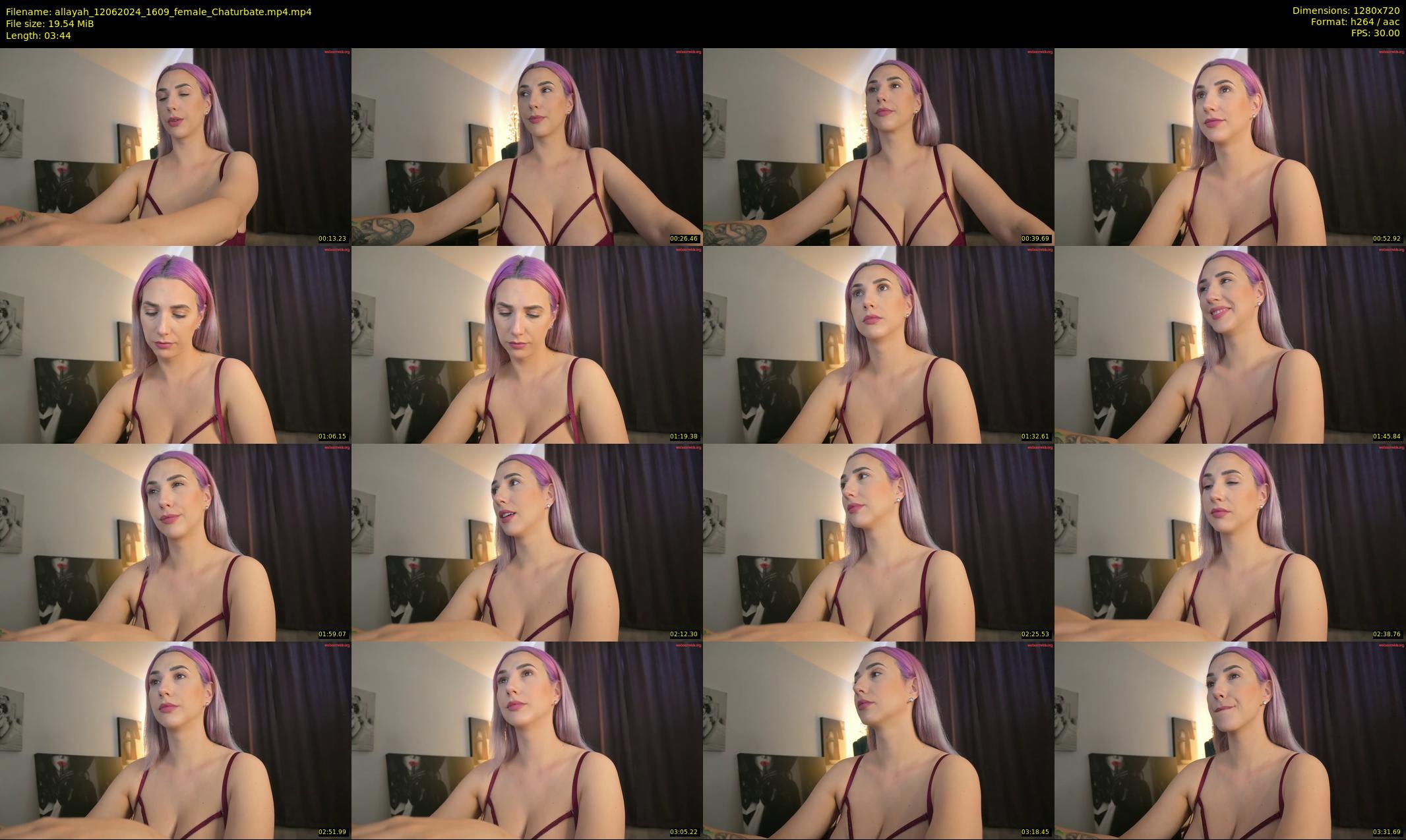 allayah — 4 minute Chaturbate female cam show recording, 720p, Jun 12, 2024