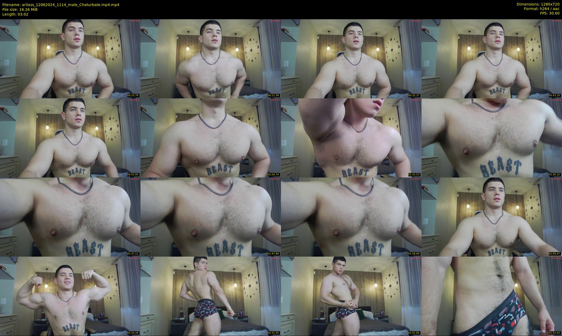 arilass — 4 minute Chaturbate male cam show recording, 720p, Jun 12, 2024