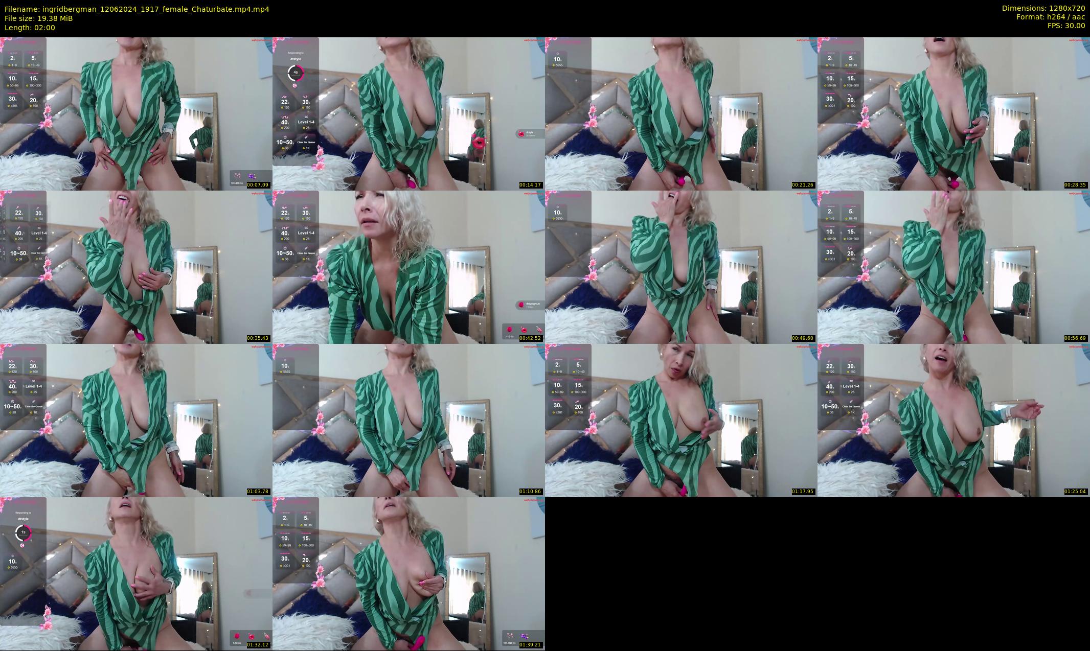 ingridbergman — 2 minute Chaturbate female cam show recording, 720p, Jun 12, 2024