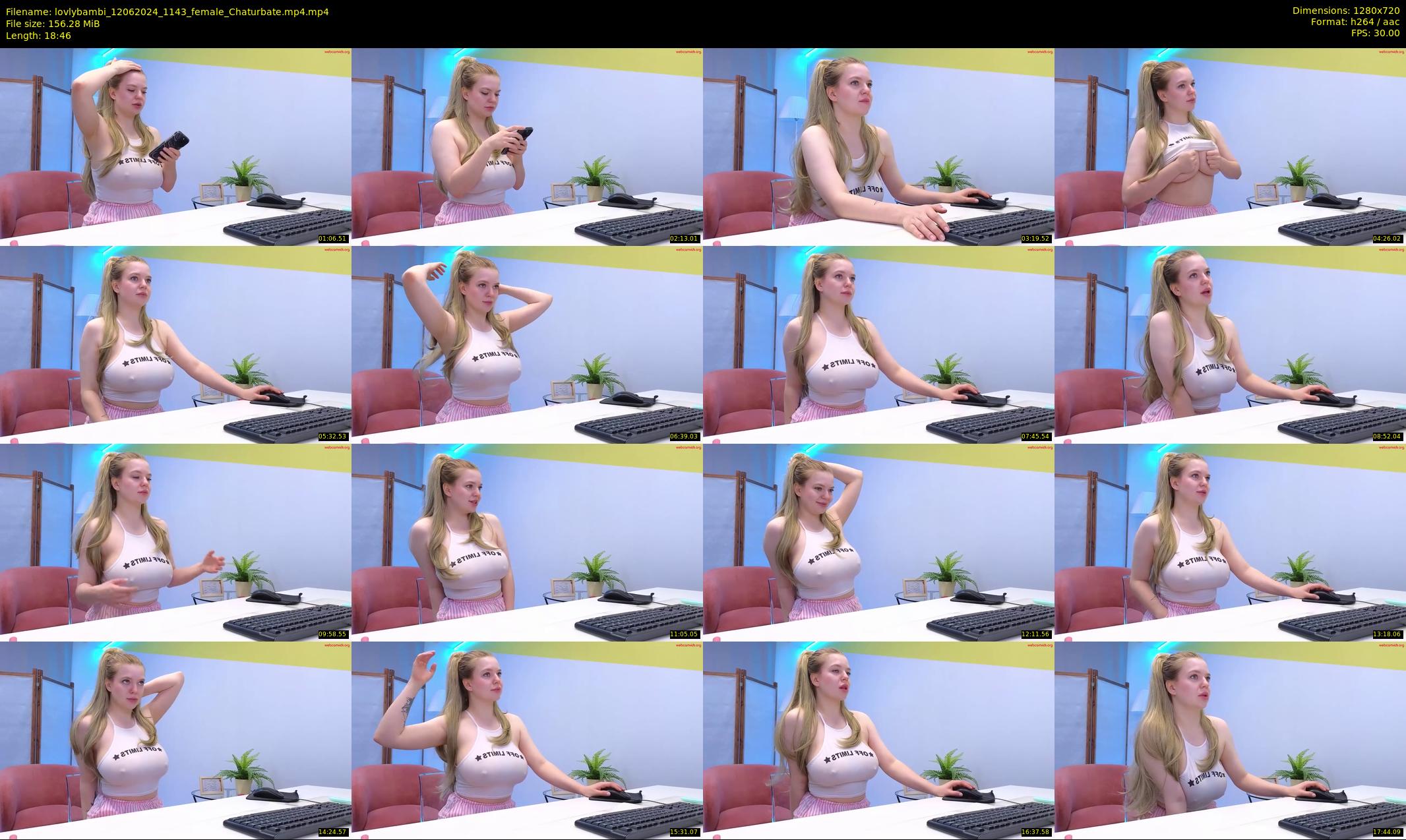 lovlybambi — 19 minute Chaturbate female cam show recording, 720p, Jun 12, 2024