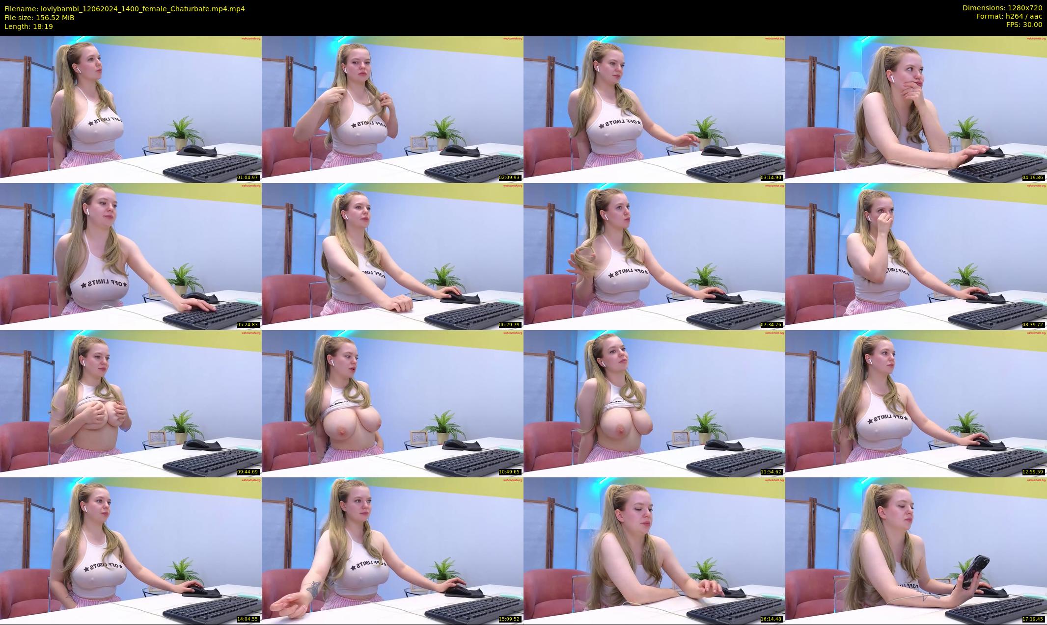 lovlybambi — 19 minute Chaturbate female cam show recording, 720p, Jun 12, 2024