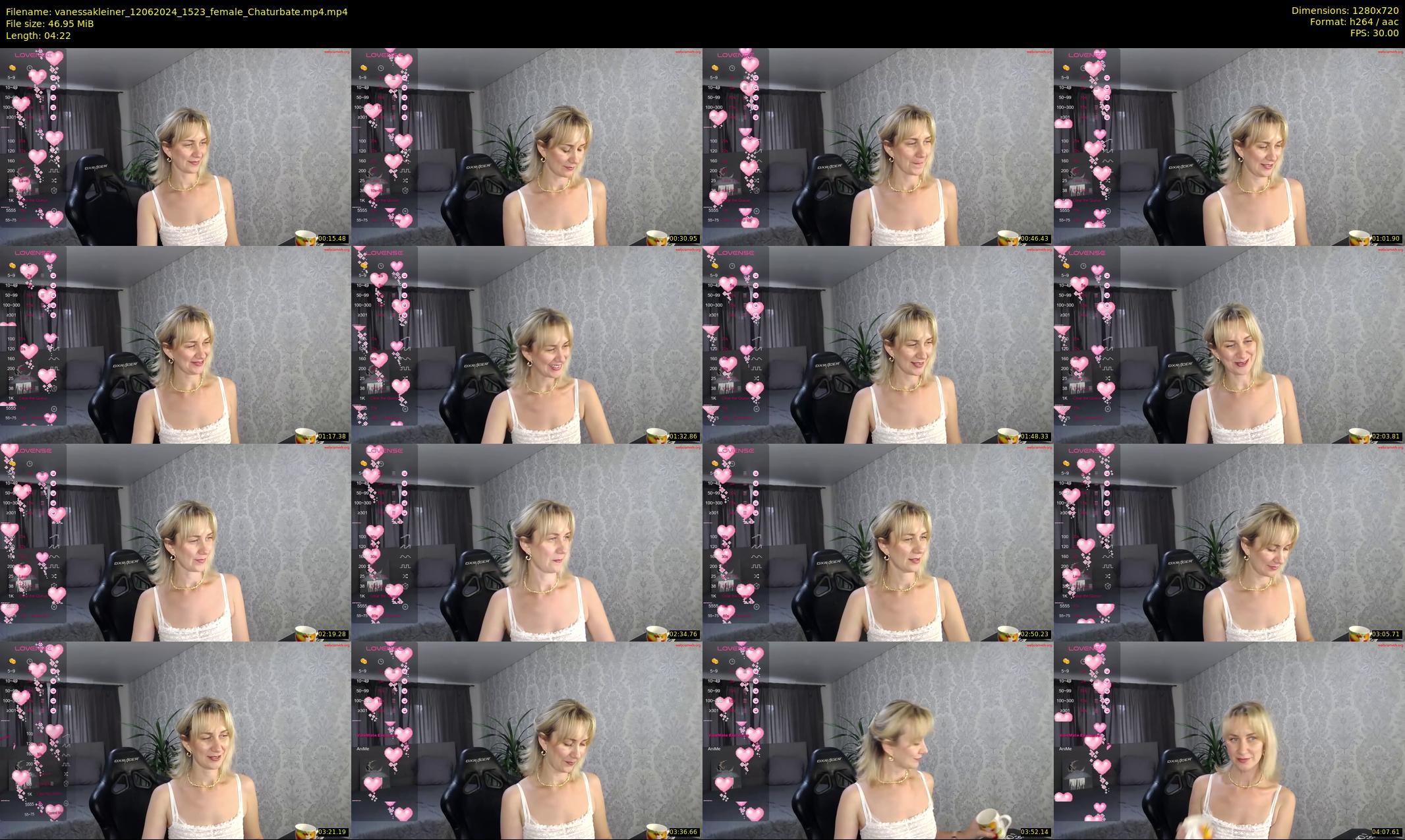 vanessakleiner — 5 minute Chaturbate female cam show recording, 720p, Jun 12, 2024