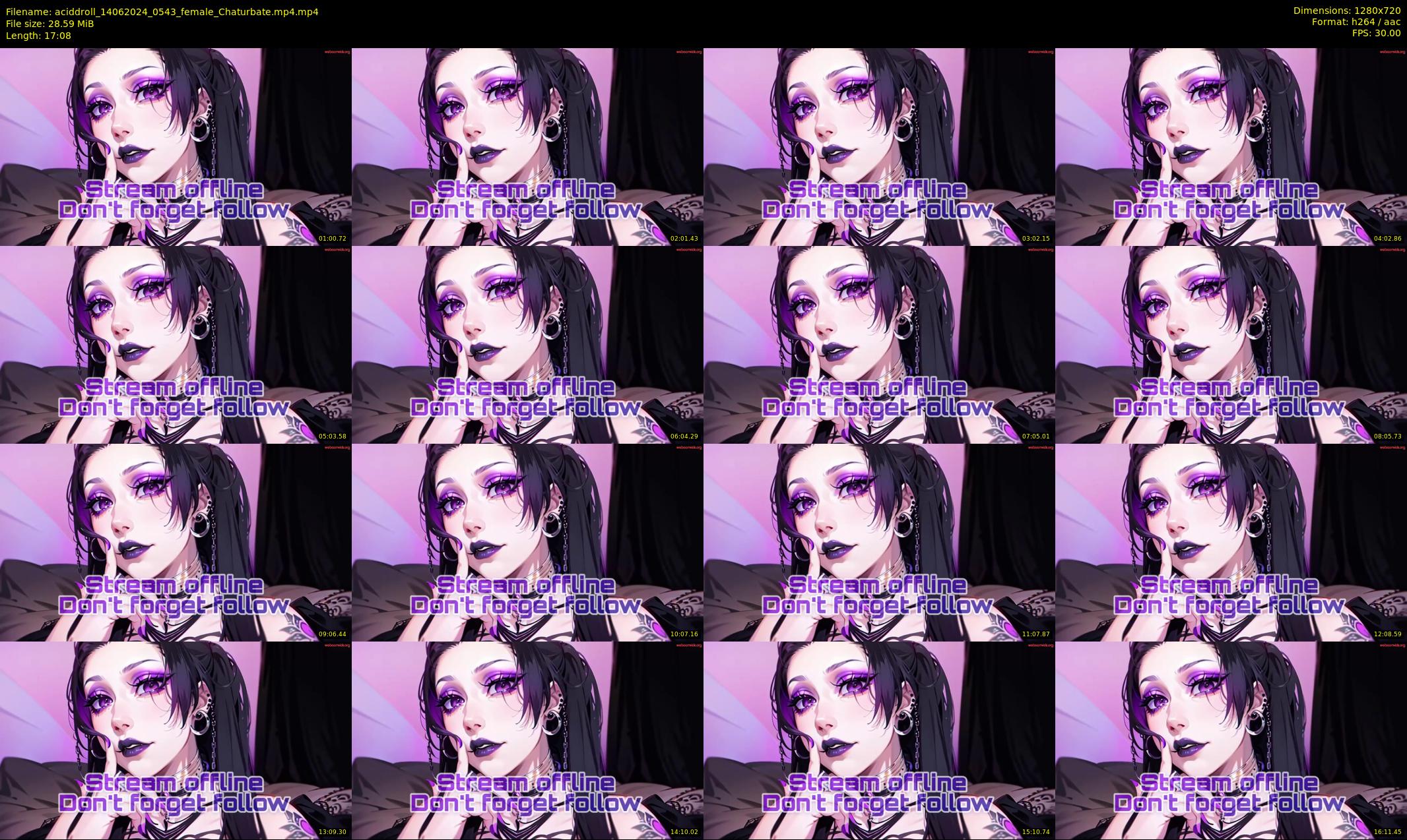 aciddroll — 18 minute Chaturbate female cam show recording, 720p, Jun 14, 2024