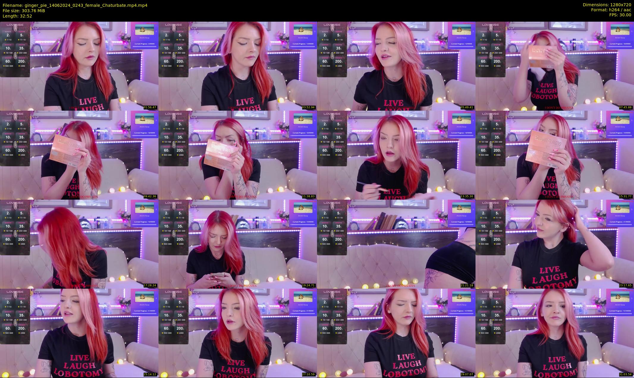 ginger_pie — 33 minute Chaturbate female cam show recording, 720p, Jun 14, 2024