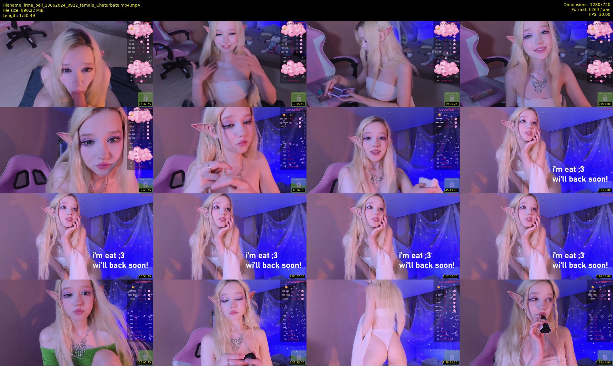 irma_bell — 111 minute Chaturbate female cam show recording, 720p, Jun 13, 2024