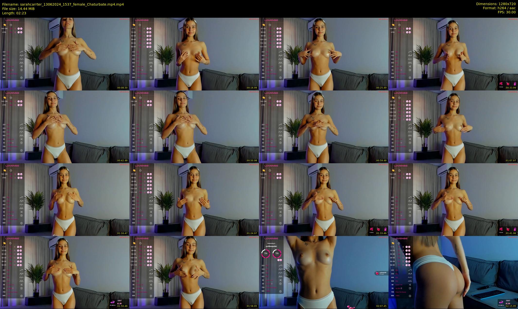 sarahcarrter — 3 minute Chaturbate female cam show recording, 720p, Jun 13, 2024