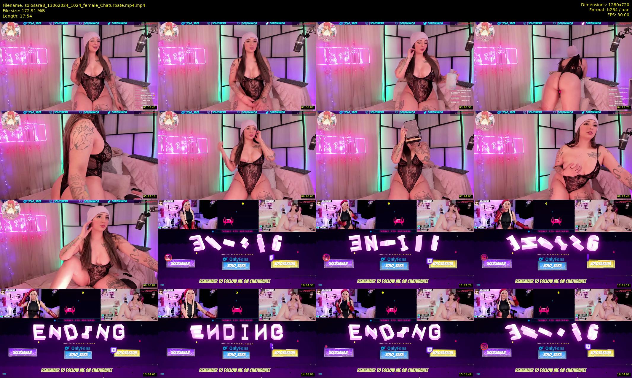 solosara8 — 18 minute Chaturbate female cam show recording, 720p, Jun 13, 2024