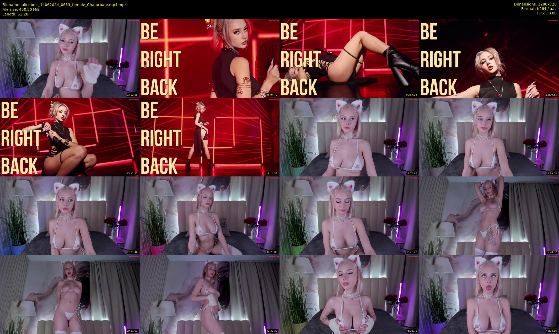 alicebels — 52 minute Chaturbate female cam show recording, 720p, Jun 14, 2024