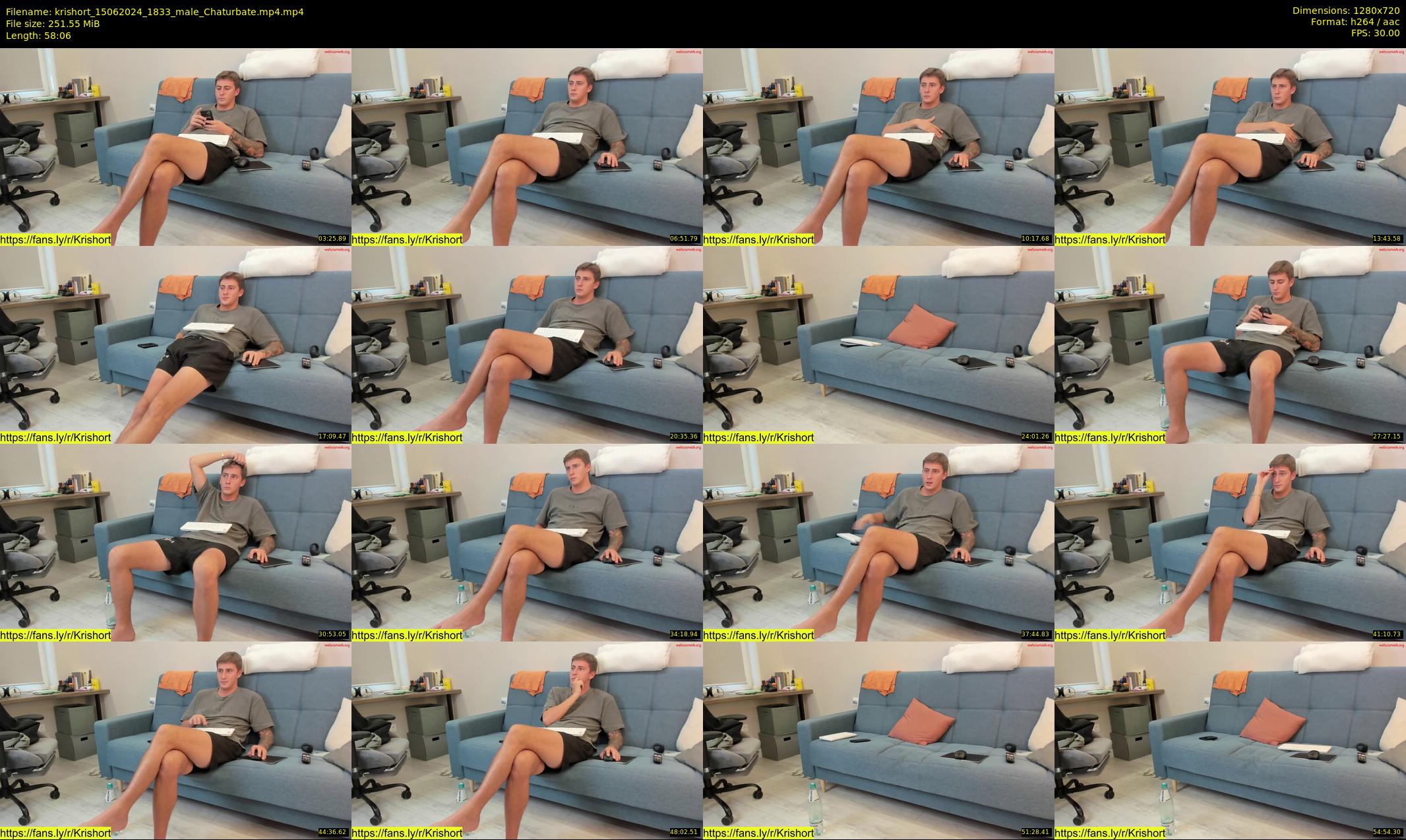 krishort — 59 minute Chaturbate male cam show recording, 720p, Jun 15, 2024