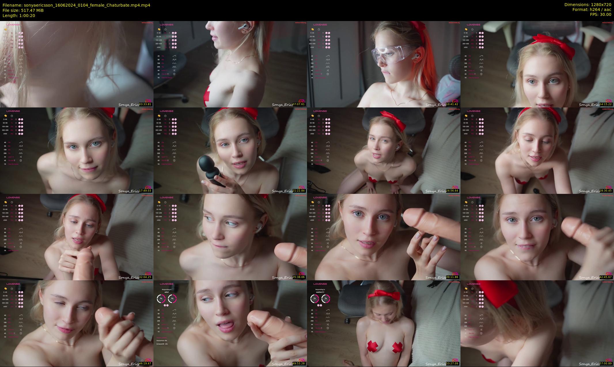 sonyaericsson — 61 minute Chaturbate female cam show recording, 720p, Jun 16, 2024
