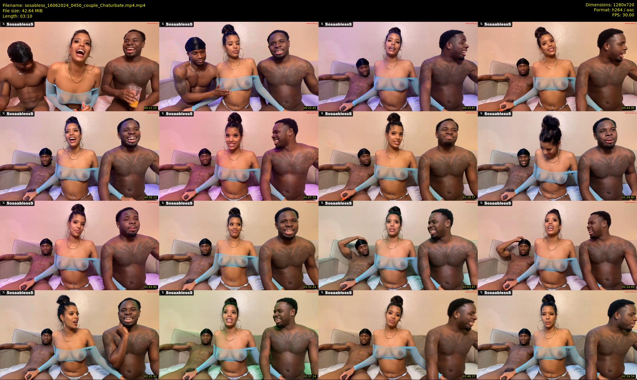 sosabless — 4 minute Chaturbate couple cam show recording, 720p, Jun 16, 2024
