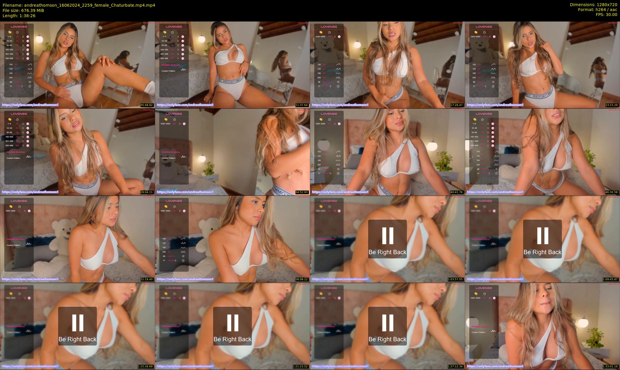 andreathomson — 99 minute Chaturbate female cam show recording, 720p, Jun 16, 2024