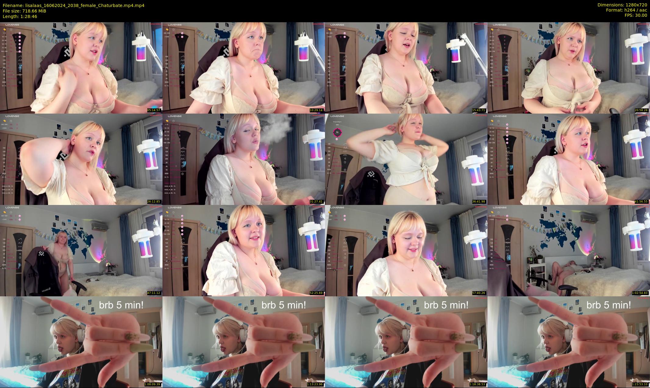 lisalaas — 89 minute Chaturbate female cam show recording, 720p, Jun 16, 2024