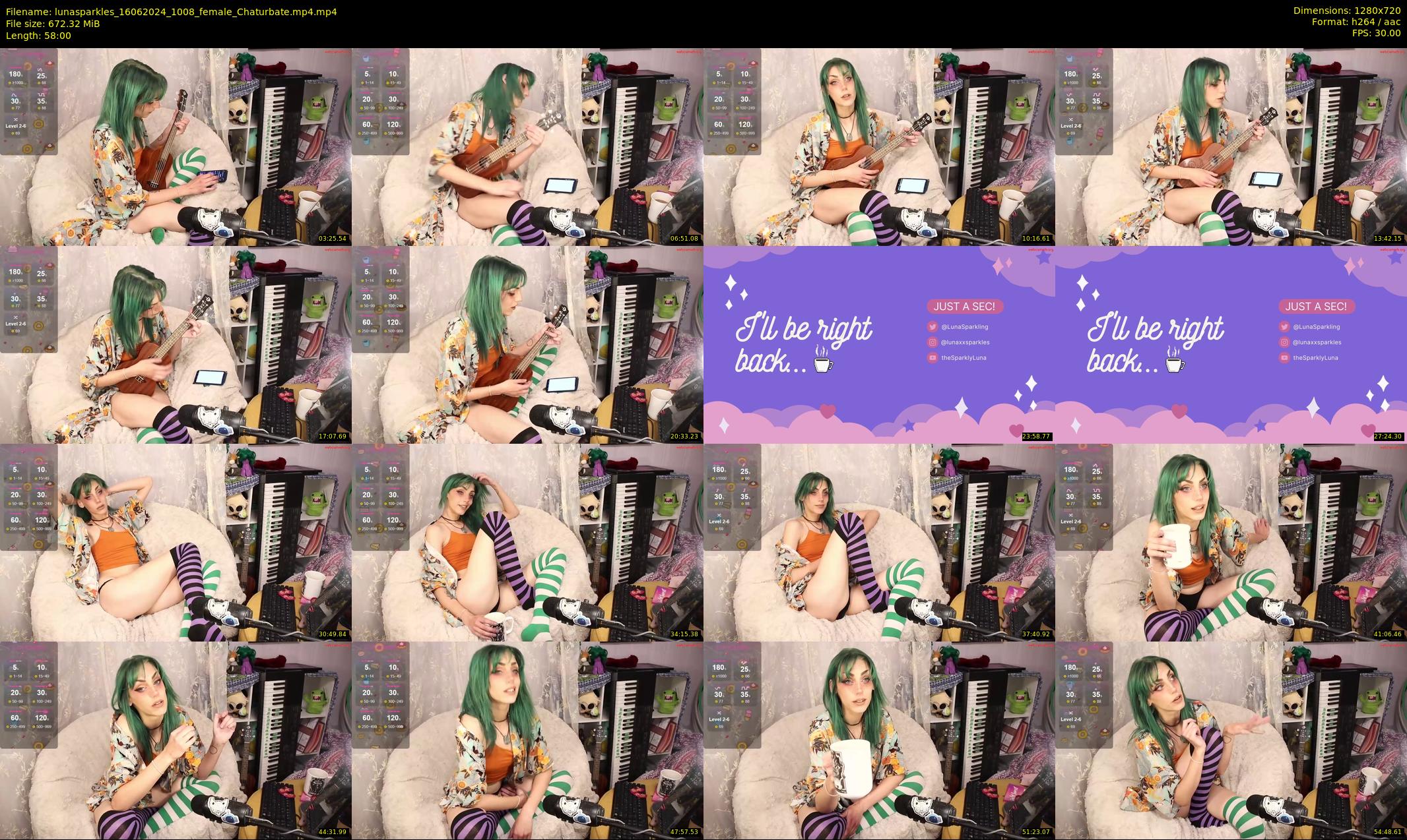 lunasparkles — 58 minute Chaturbate female cam show recording, 720p, Jun 16, 2024