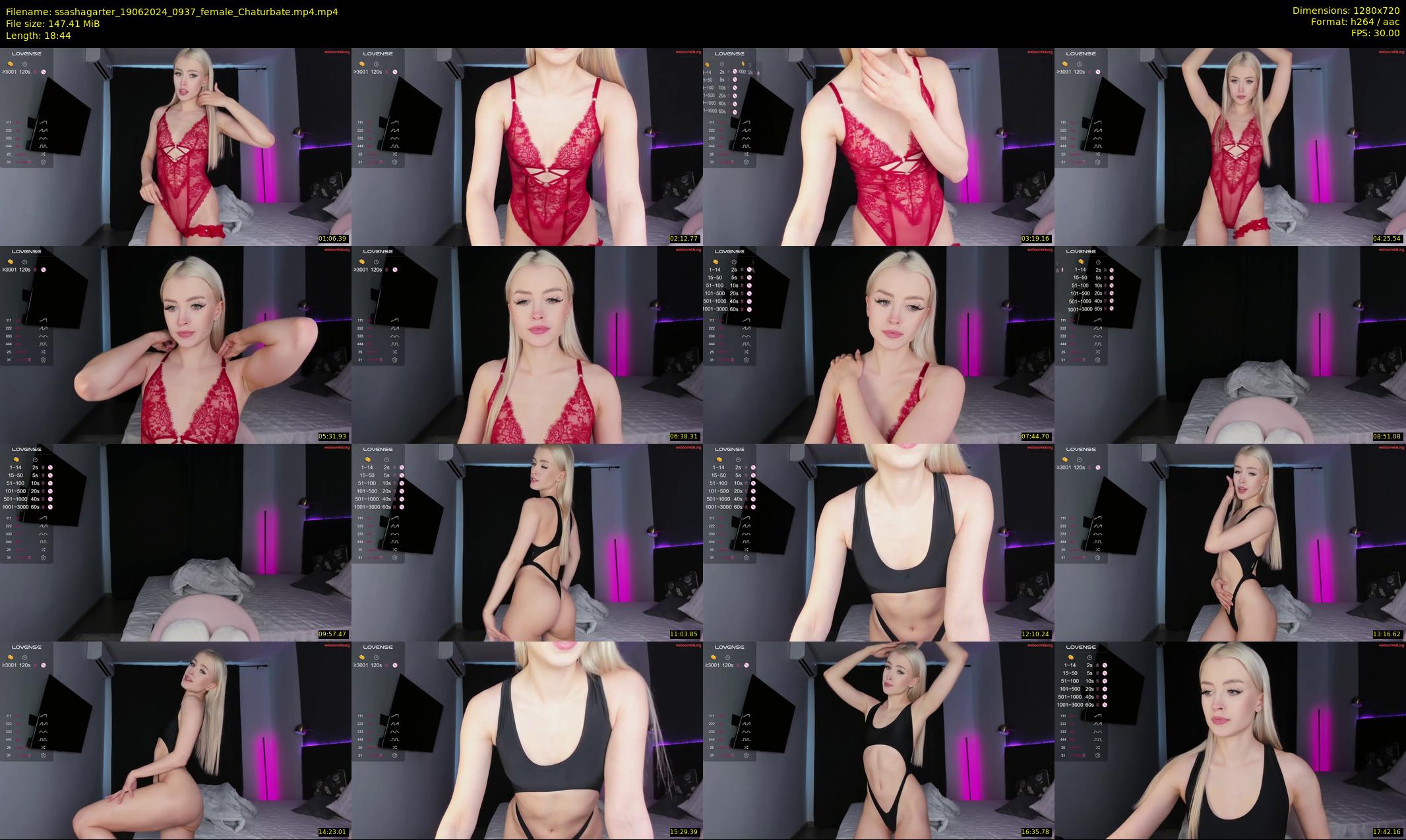 ssashagarter — 19 minute Chaturbate female cam show recording, 720p, Jun 19, 2024