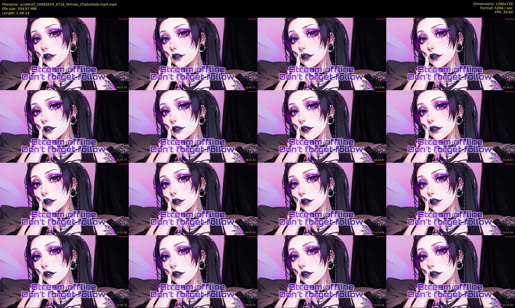 aciddroll — 109 minute Chaturbate female cam show recording, 720p, Jun 20, 2024