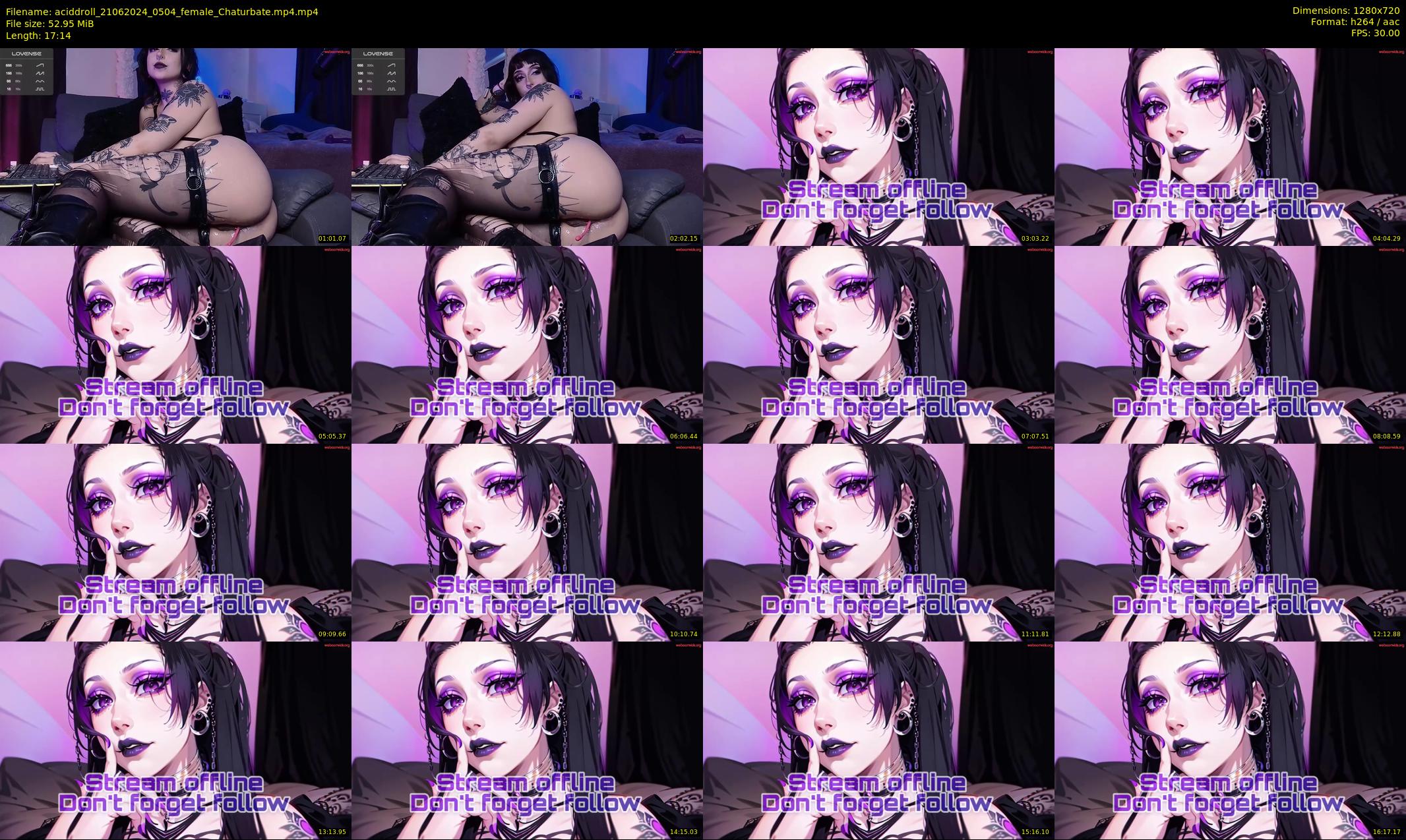 aciddroll — 18 minute Chaturbate female cam show recording, 720p, Jun 21, 2024