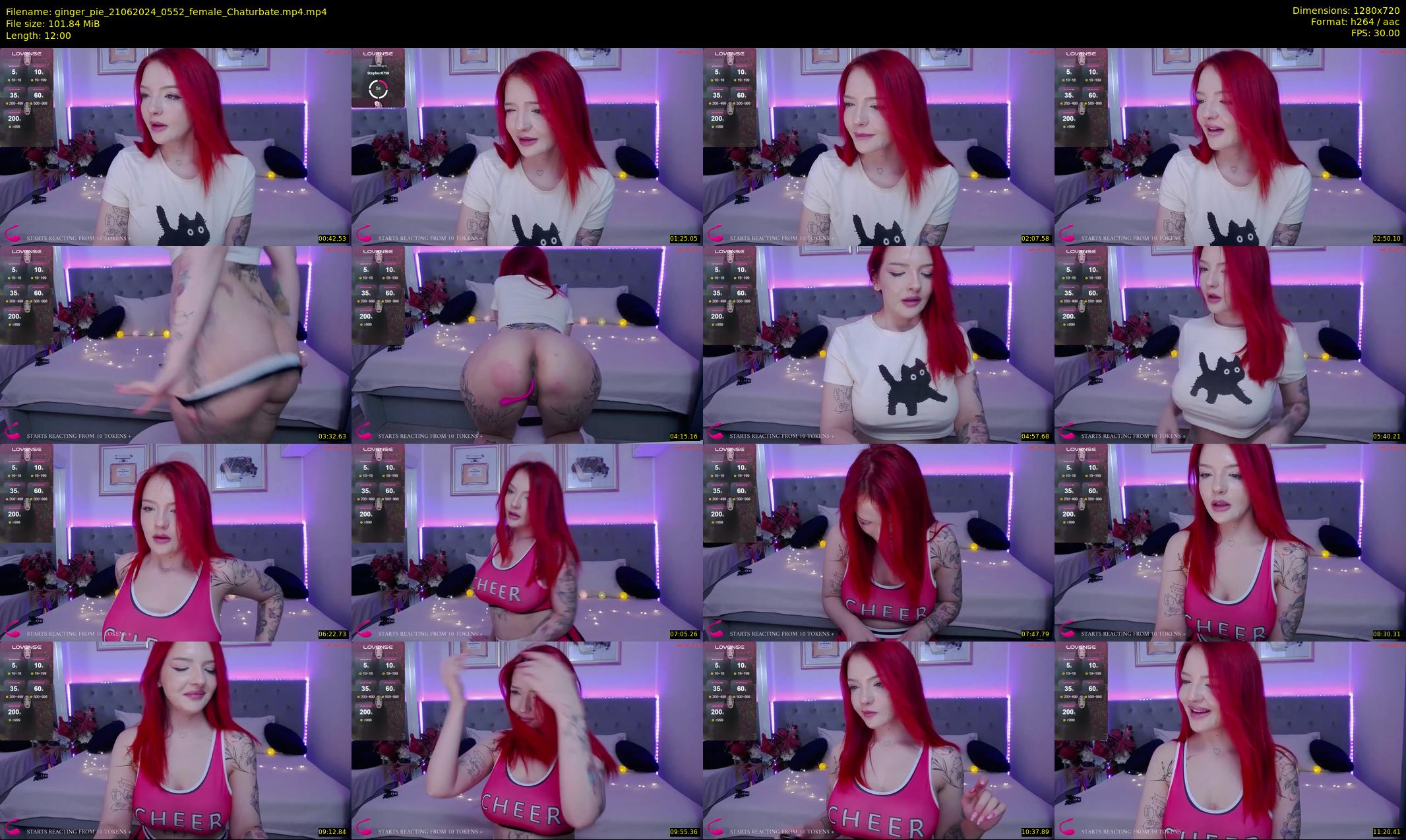 ginger_pie — 12 minute Chaturbate female cam show recording, 720p, Jun 21, 2024
