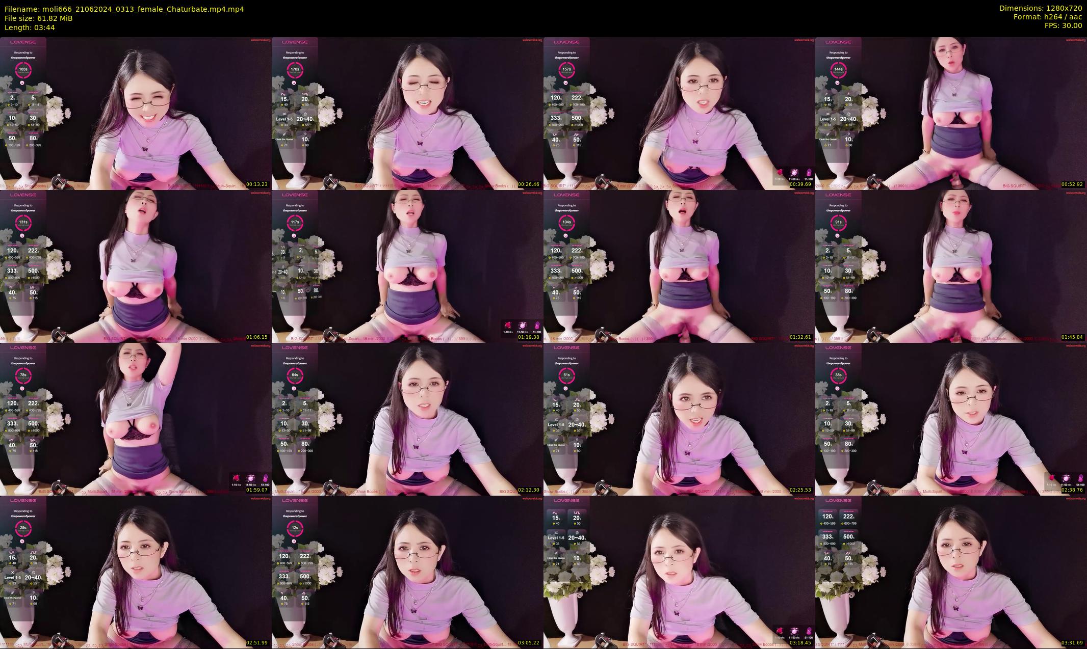 moli666 — 4 minute Chaturbate female cam show recording, 720p, Jun 21, 2024