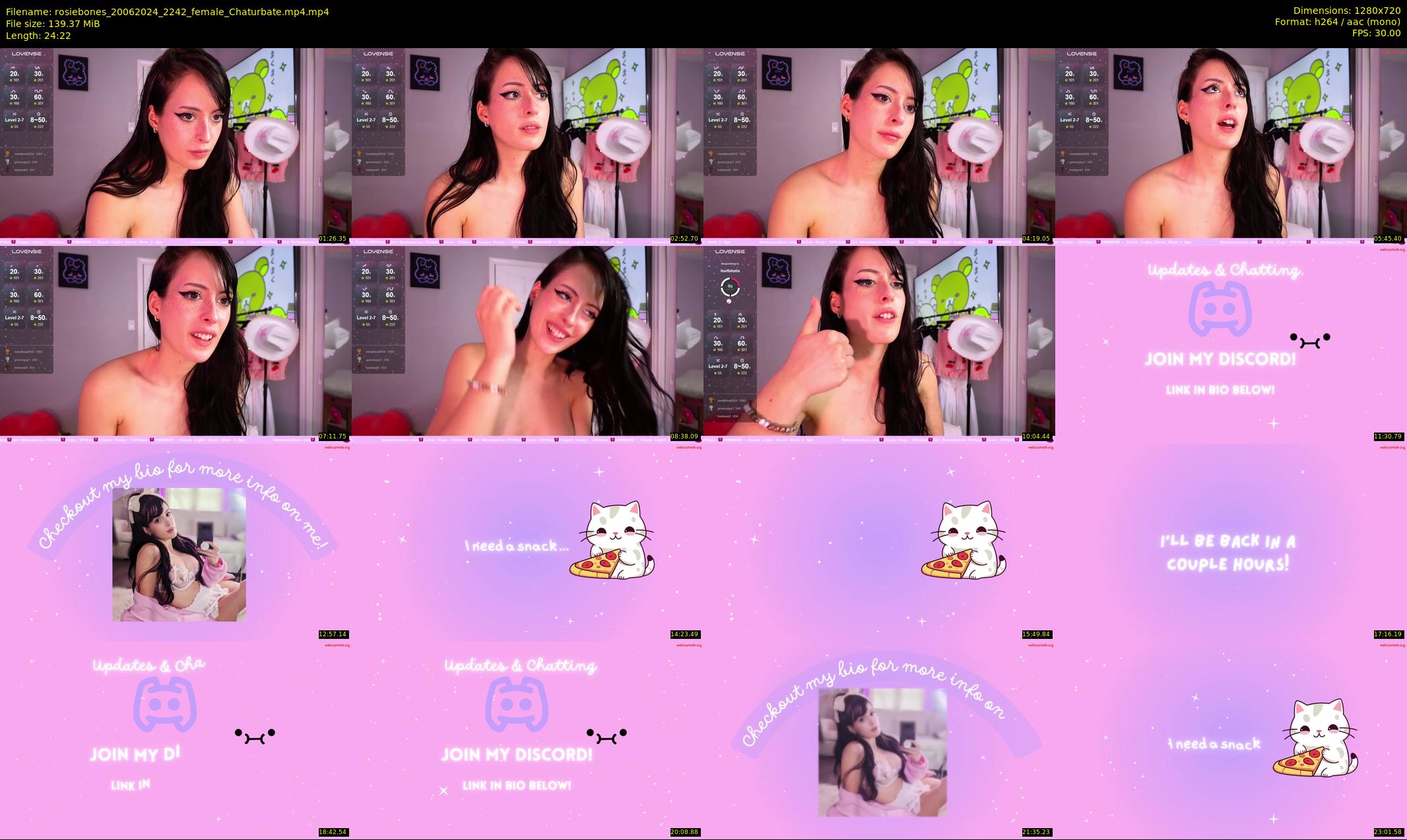 rosiebones — 25 minute Chaturbate female cam show recording, 720p, Jun 20, 2024
