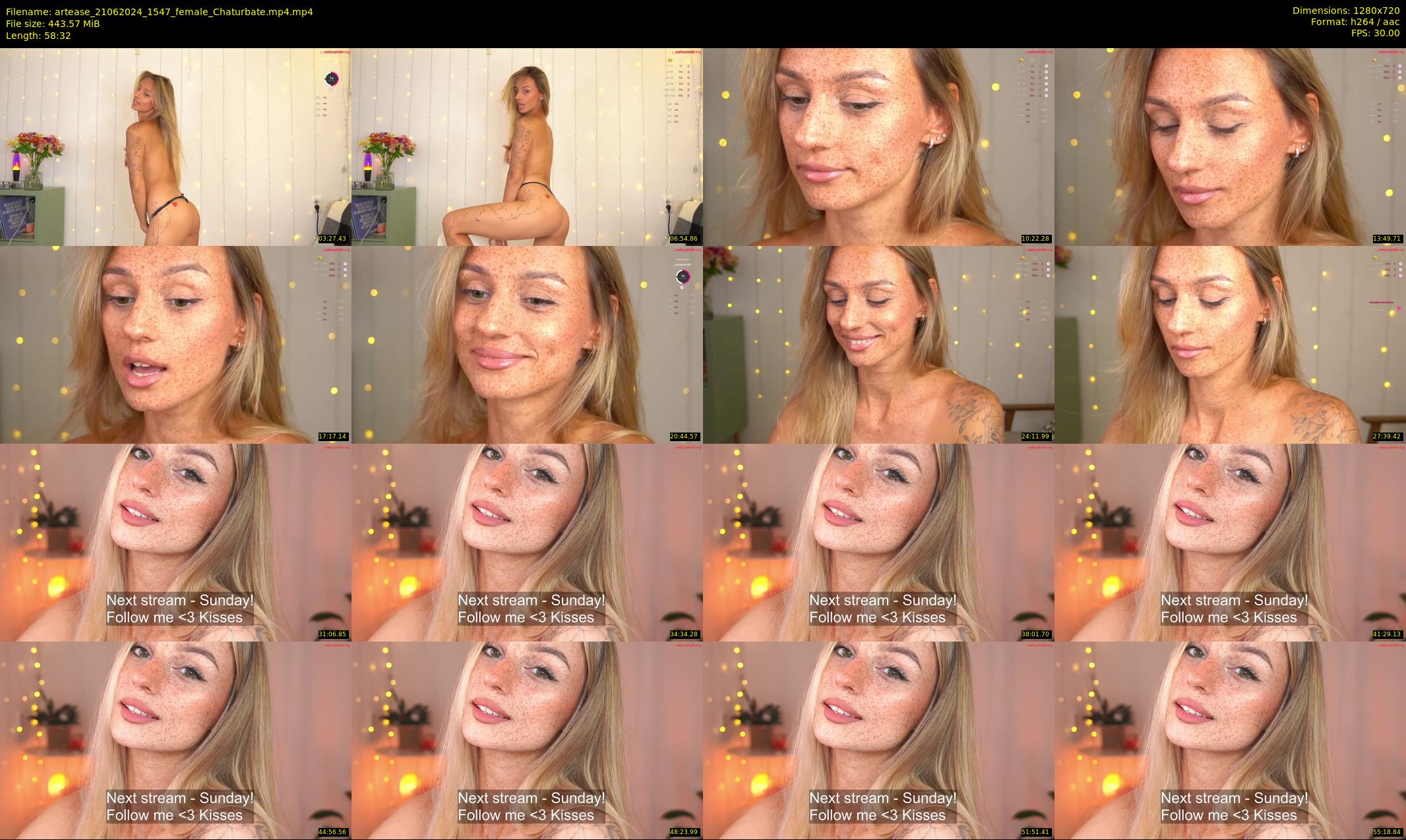 artease — 59 minute Chaturbate female cam show recording, 720p, Jun 21, 2024