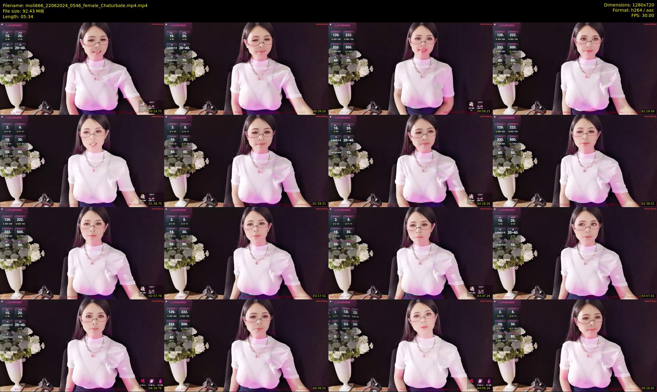 moli666 — 6 minute Chaturbate female cam show recording, 720p, Jun 22, 2024