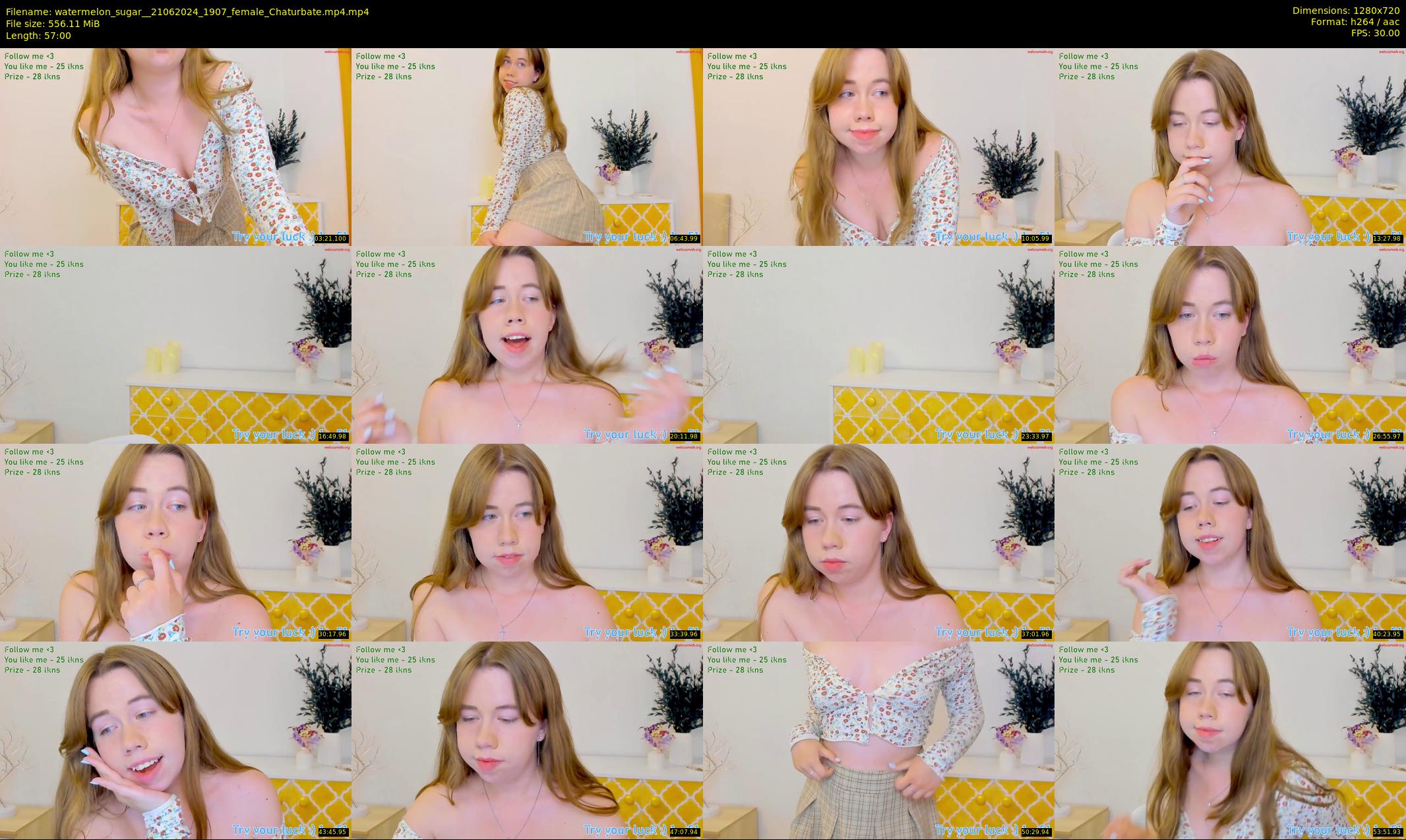 watermelon_sugar_ — 57 minute Chaturbate female cam show recording, 720p, Jun 21, 2024