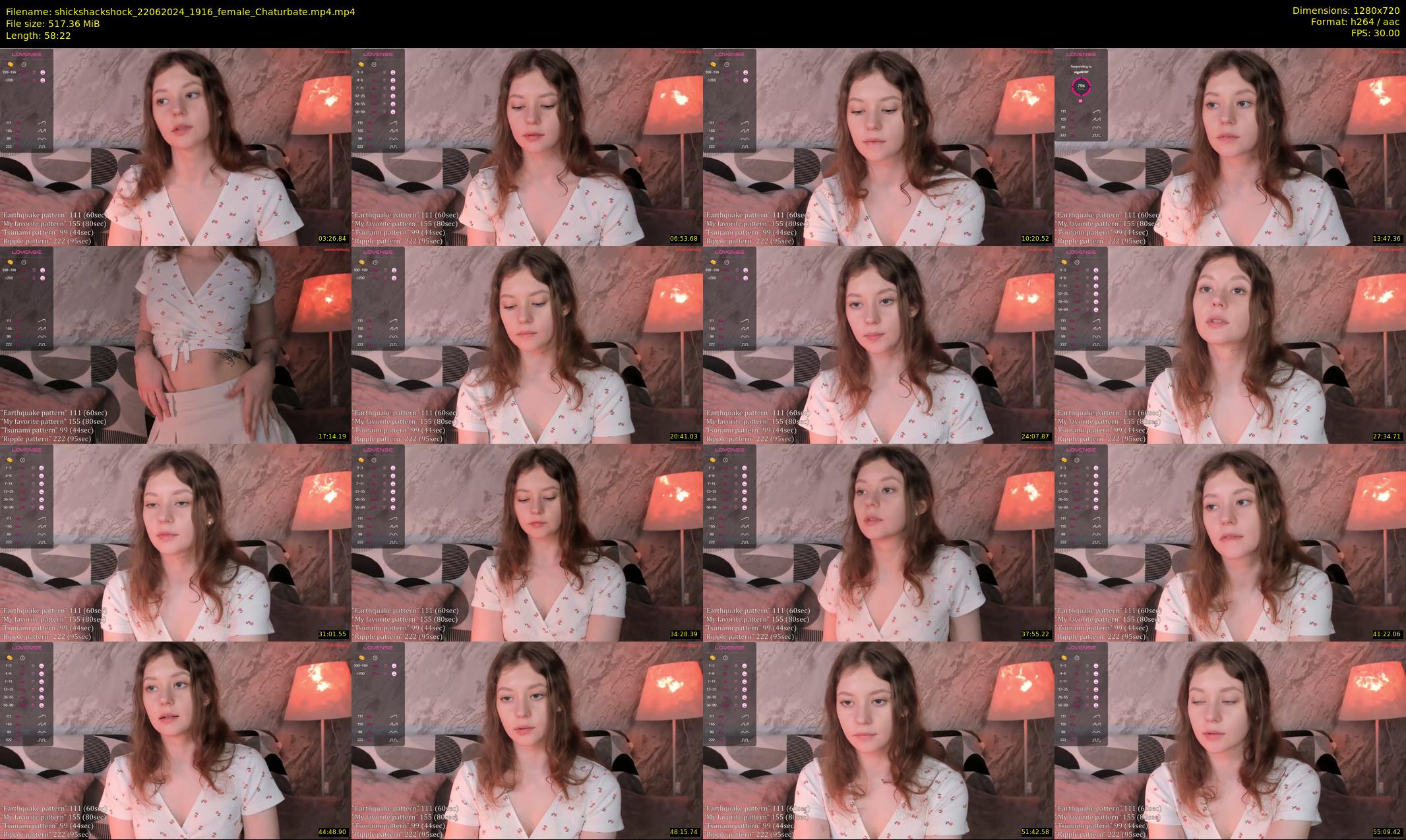shickshackshock — 59 minute Chaturbate female cam show recording, 720p, Jun 22, 2024