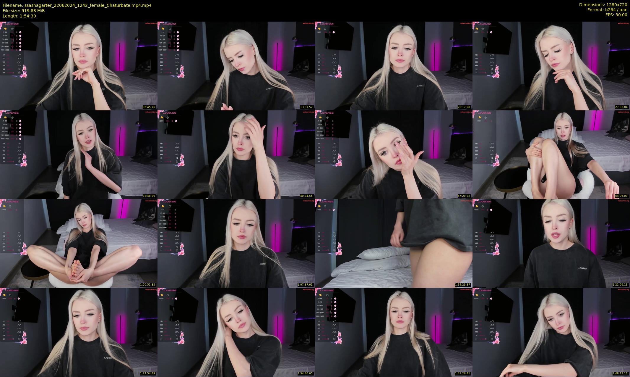 ssashagarter — 115 minute Chaturbate female cam show recording, 720p, Jun 22, 2024