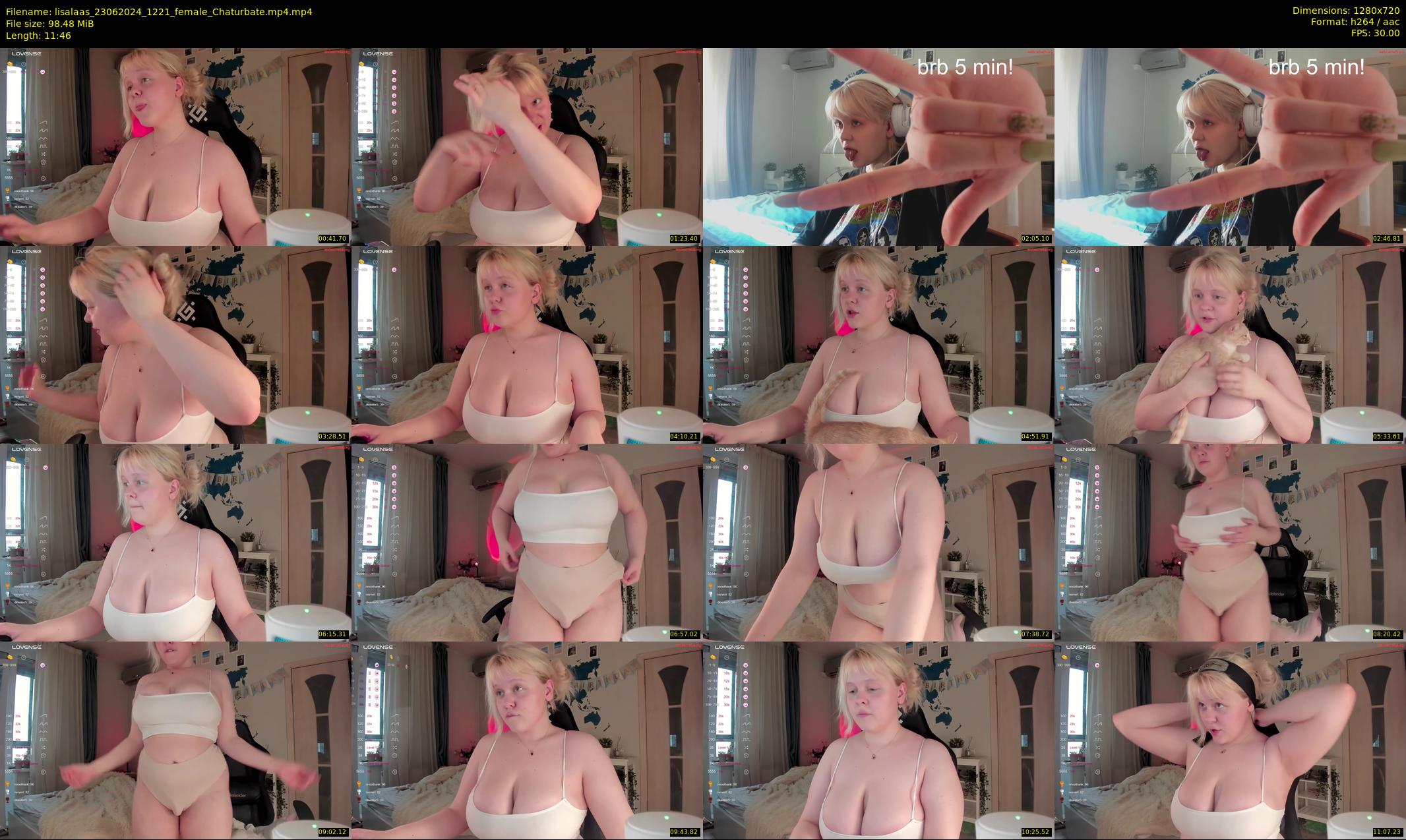 lisalaas — 12 minute Chaturbate female cam show recording, 720p, Jun 23, 2024