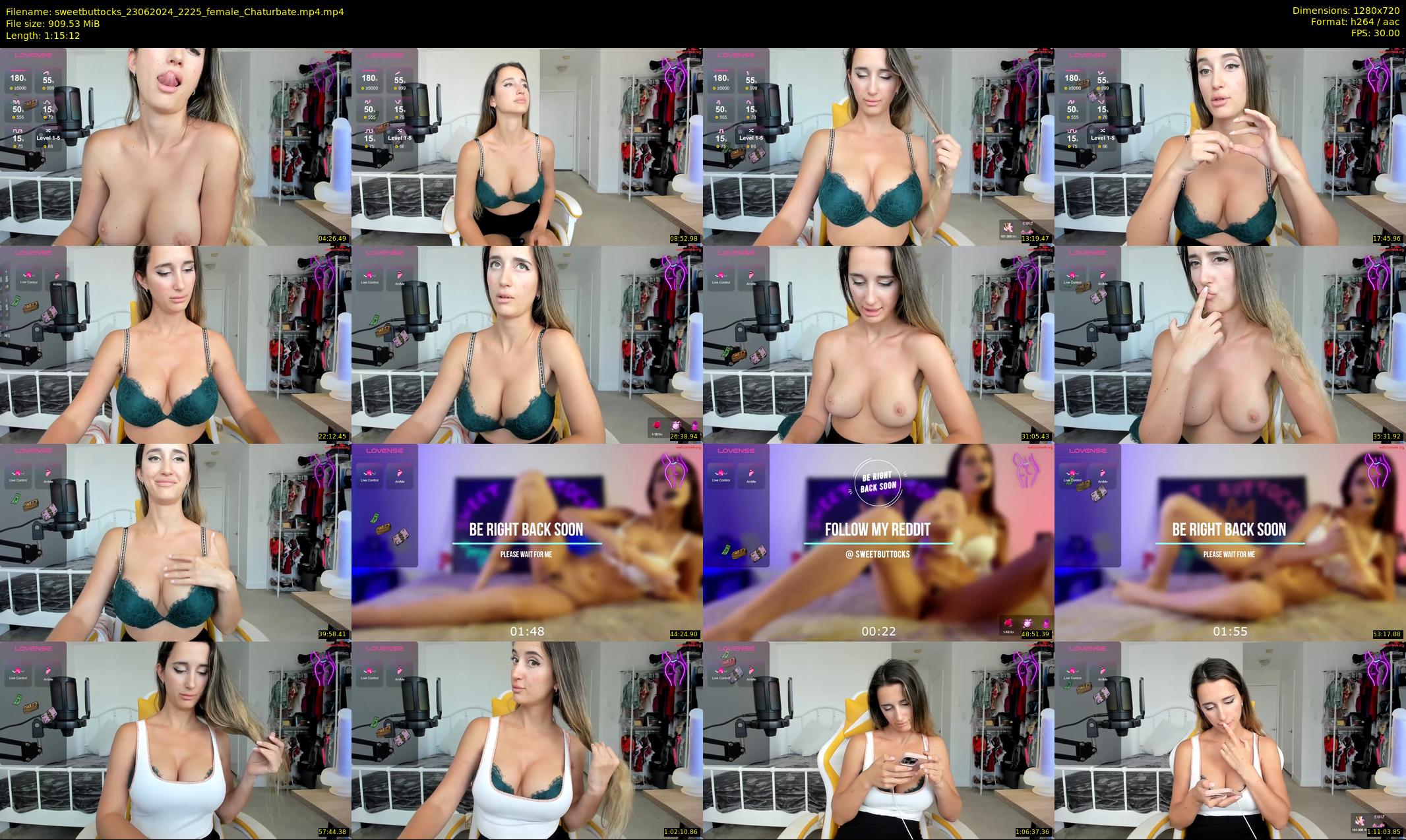 sweetbuttocks — 76 minute Chaturbate female cam show recording, 720p, Jun 23, 2024