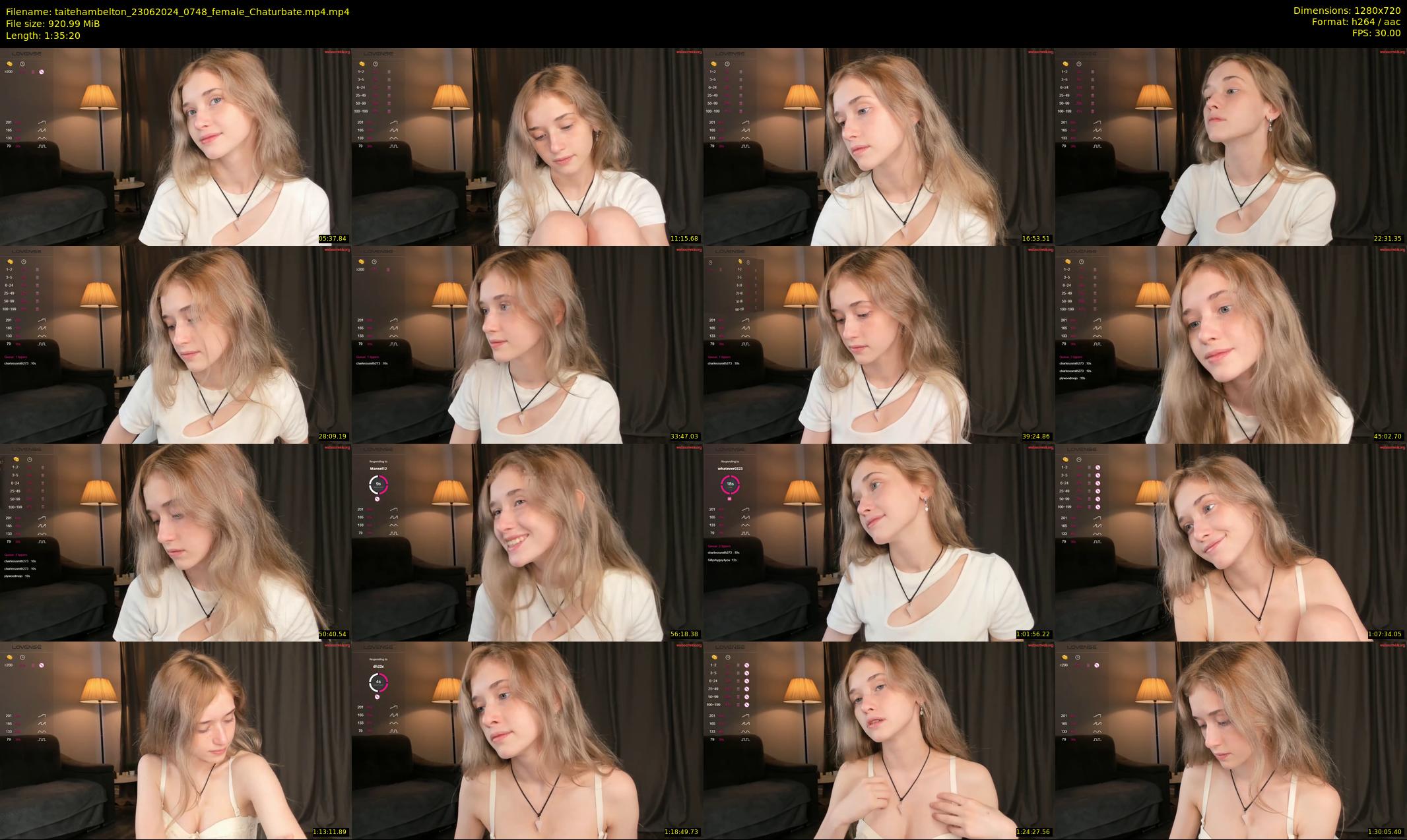 taitehambelton — 96 minute Chaturbate female cam show recording, 720p, Jun 23, 2024