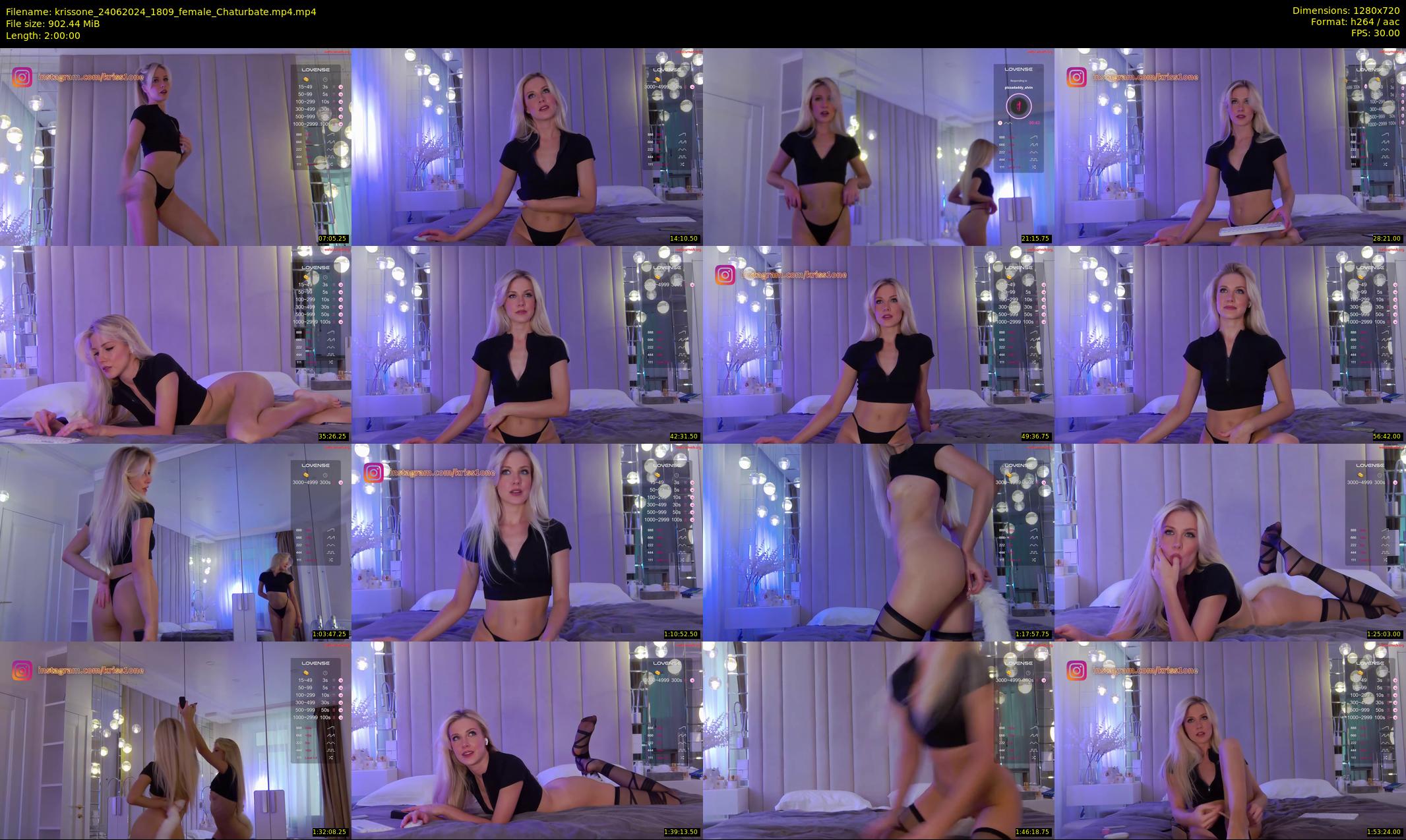 krissone — 120 minute Chaturbate female cam show recording, 720p, Jun 24, 2024