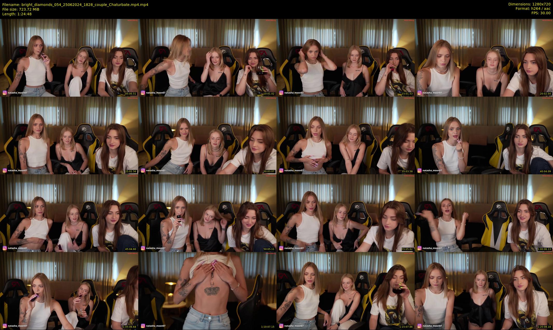 bright_diamonds_054 — 85 minute Chaturbate couple cam show recording, 720p, Jun 25, 2024