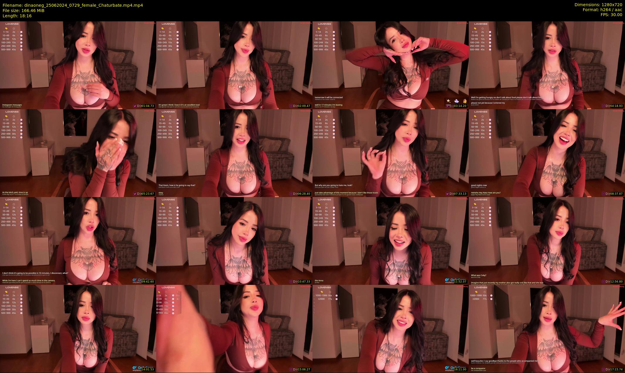 dinaoneg — 19 minute Chaturbate female cam show recording, 720p, Jun 25, 2024