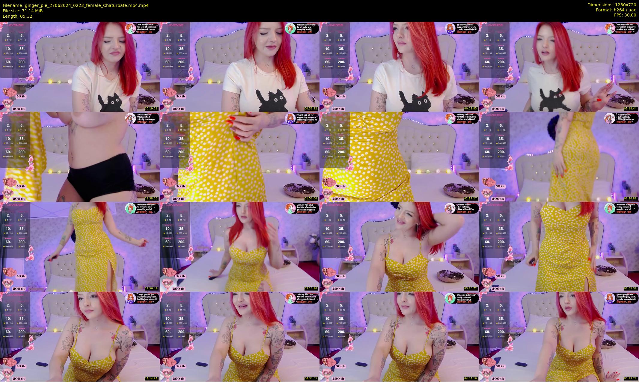 ginger_pie — 6 minute Chaturbate female cam show recording, 720p, Jun 27, 2024