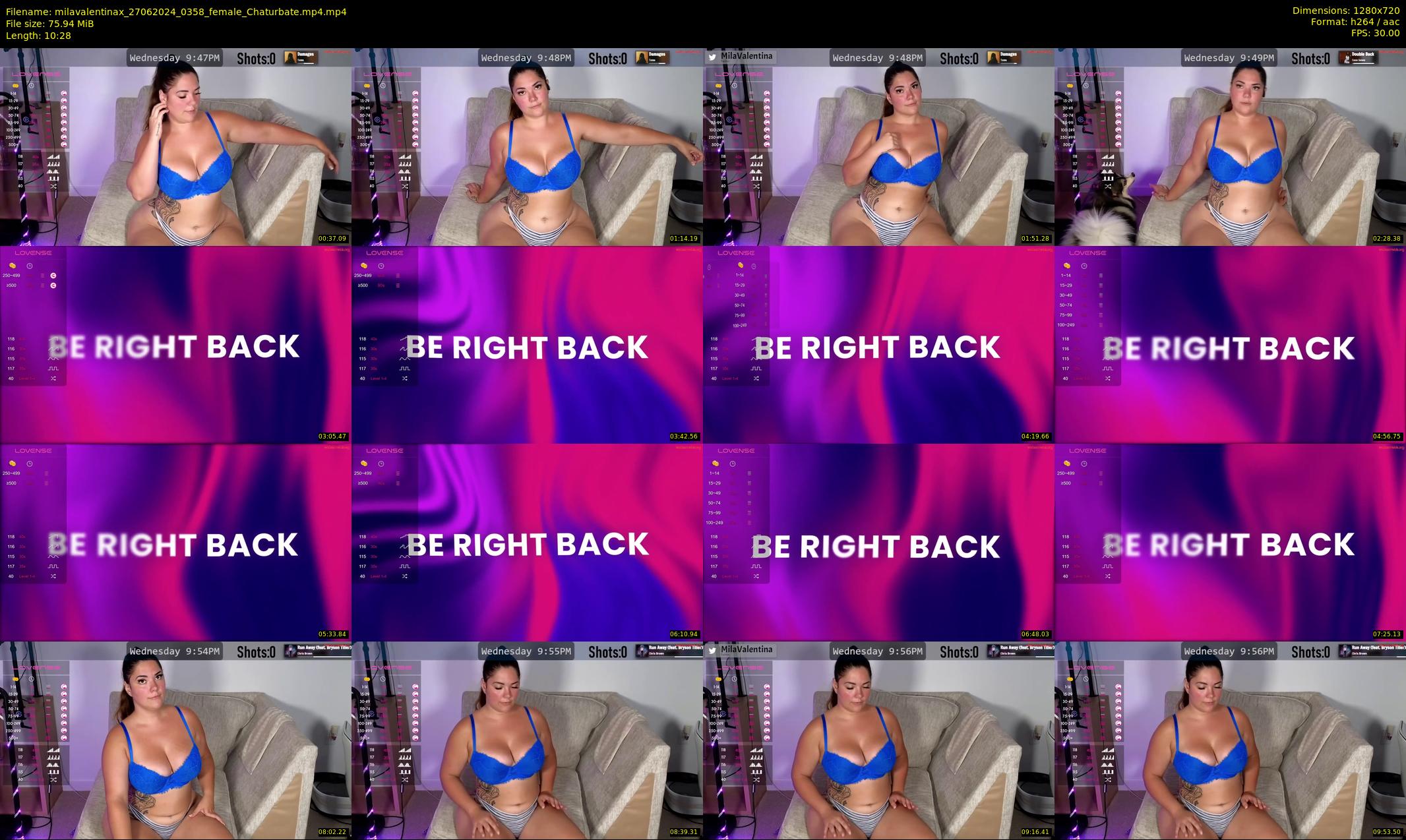 milavalentinax — 11 minute Chaturbate female cam show recording, 720p, Jun 27, 2024