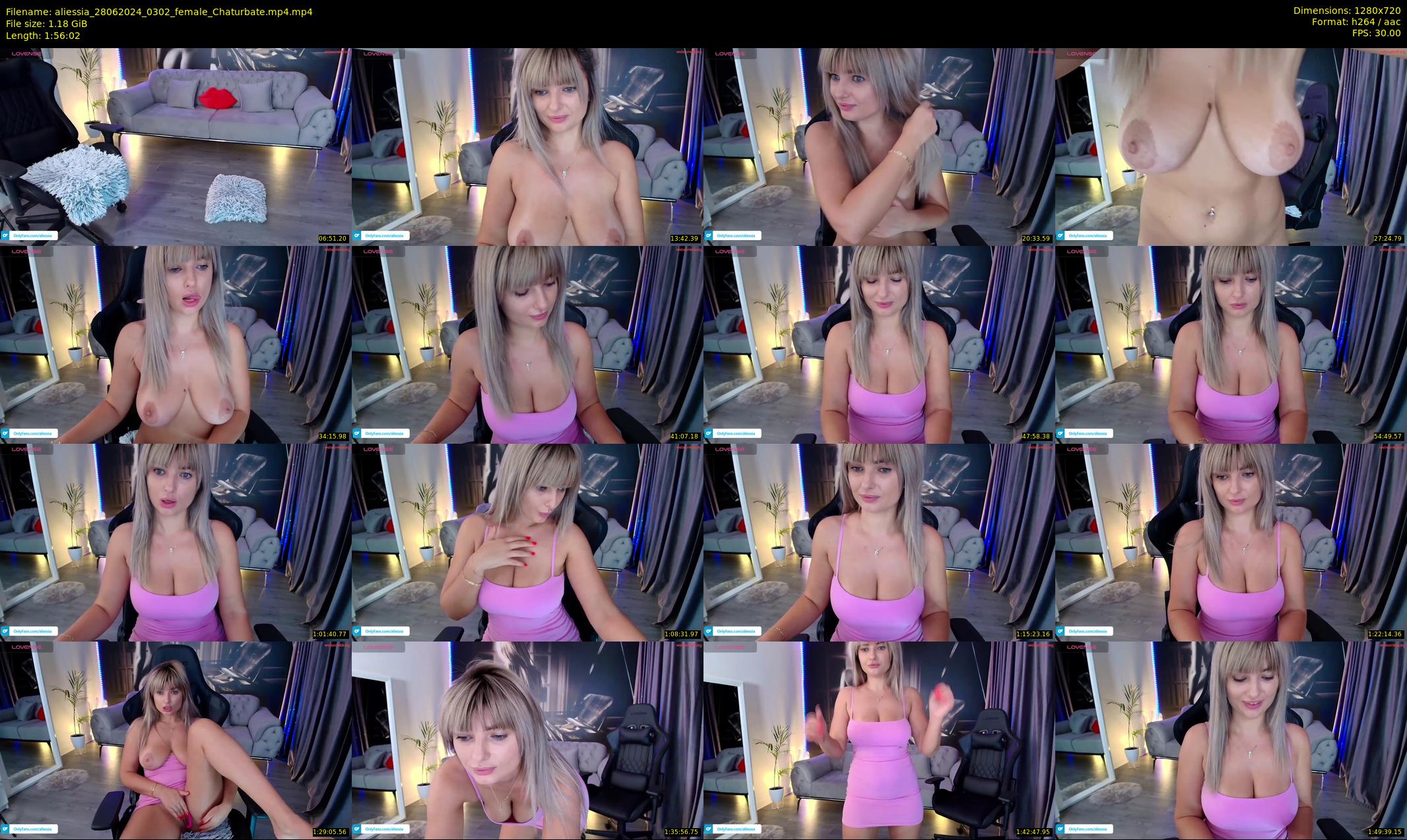 aliessia — 117 minute Chaturbate female cam show recording, 720p, Jun 28, 2024