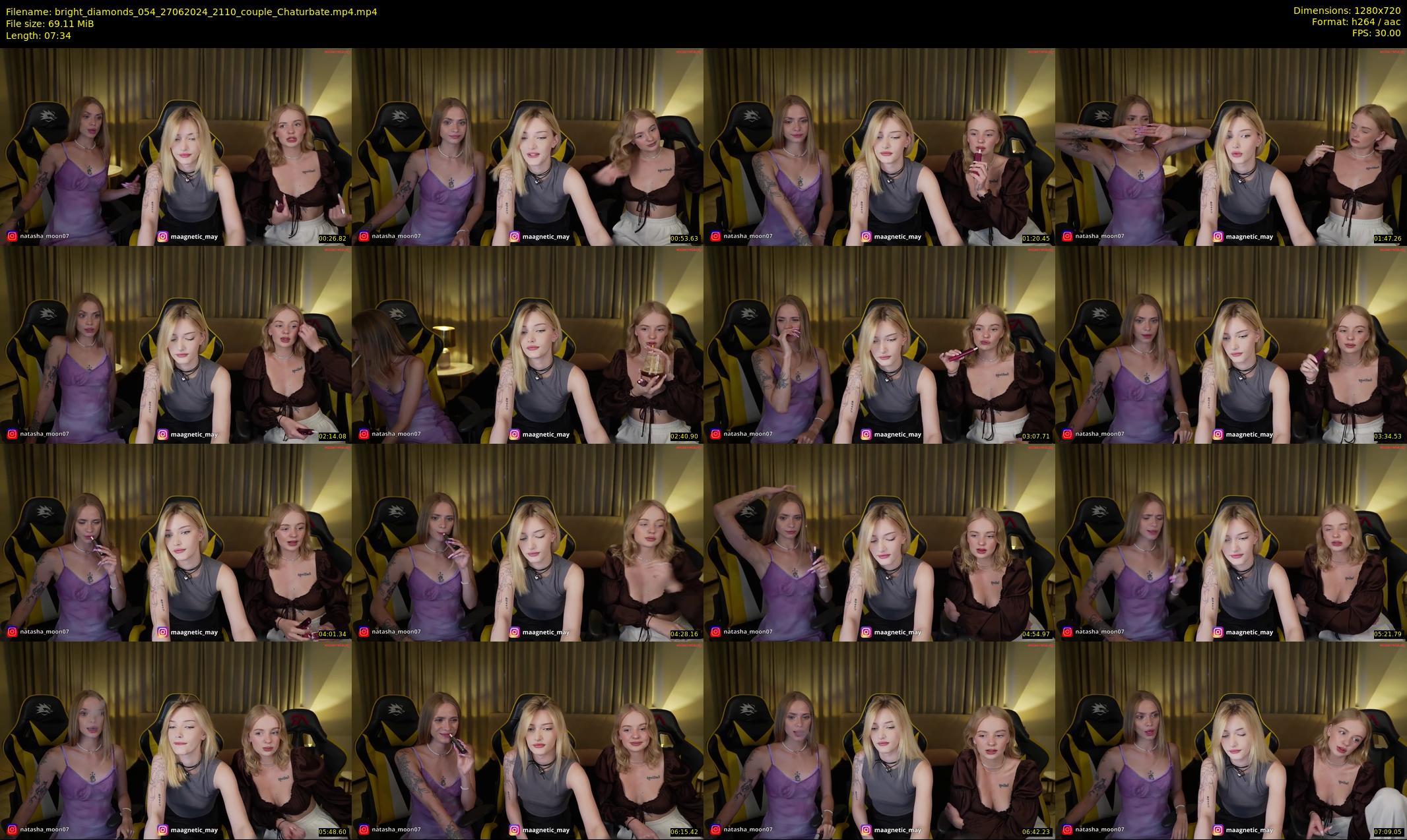 bright_diamonds_054 — 8 minute Chaturbate couple cam show recording, 720p, Jun 27, 2024